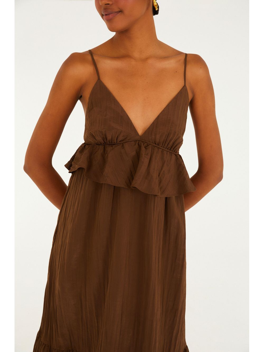 Farm — Vestido Fluido Midi