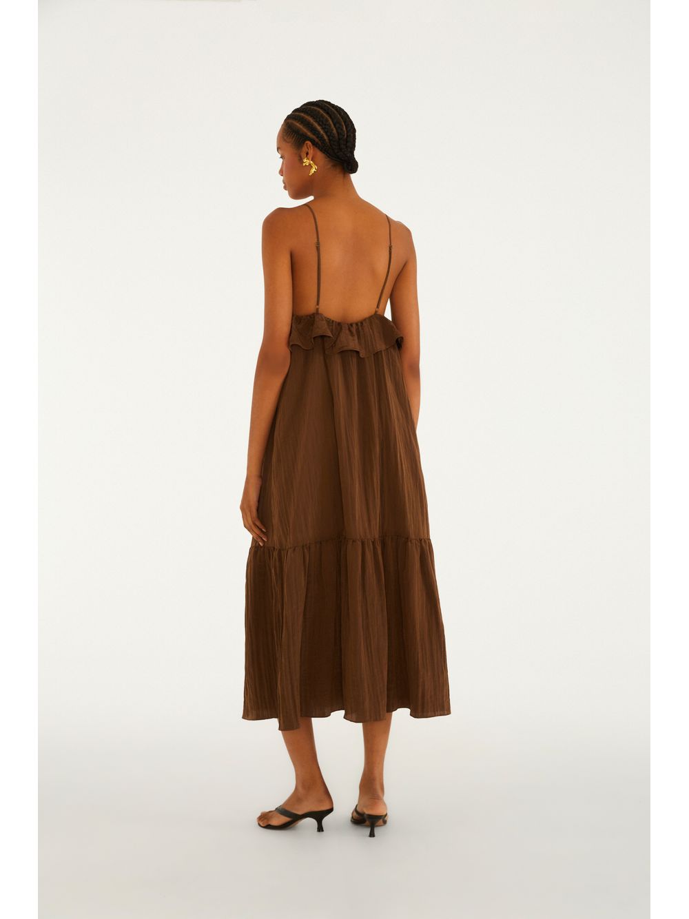 Farm — Vestido Fluido Midi