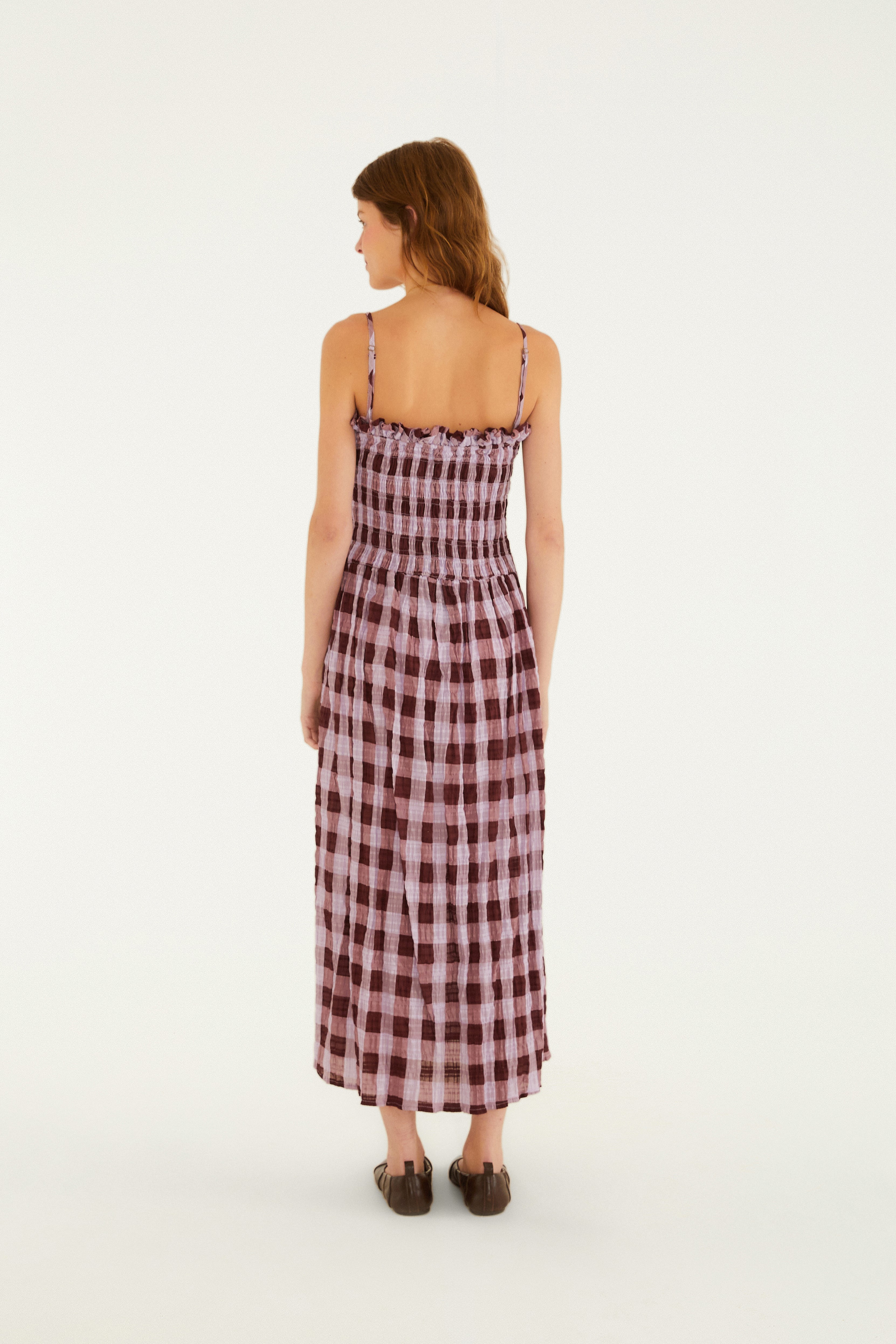 Vestido Midi Xadrez Romântico