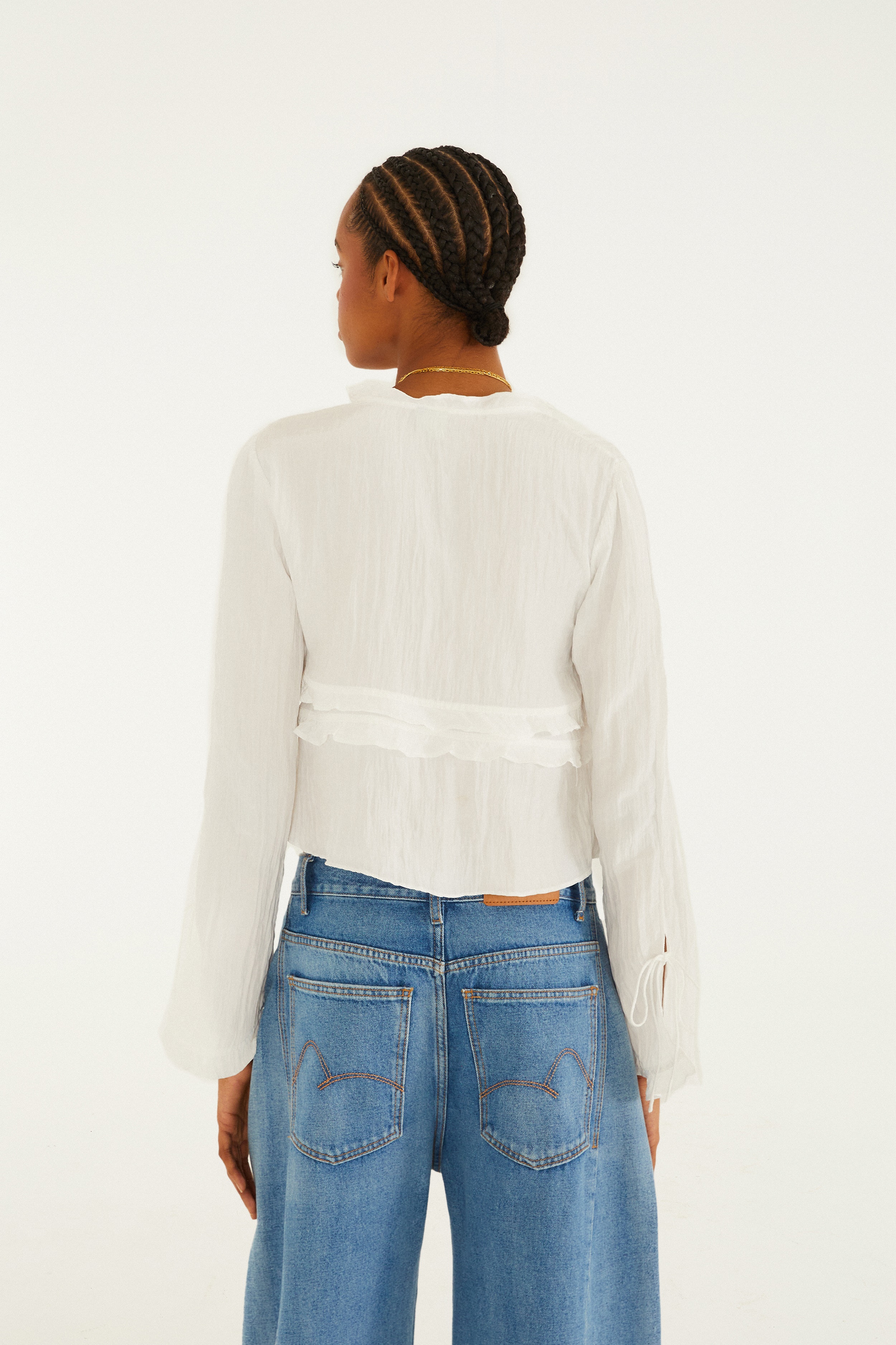 Blusa Mangas Amarração