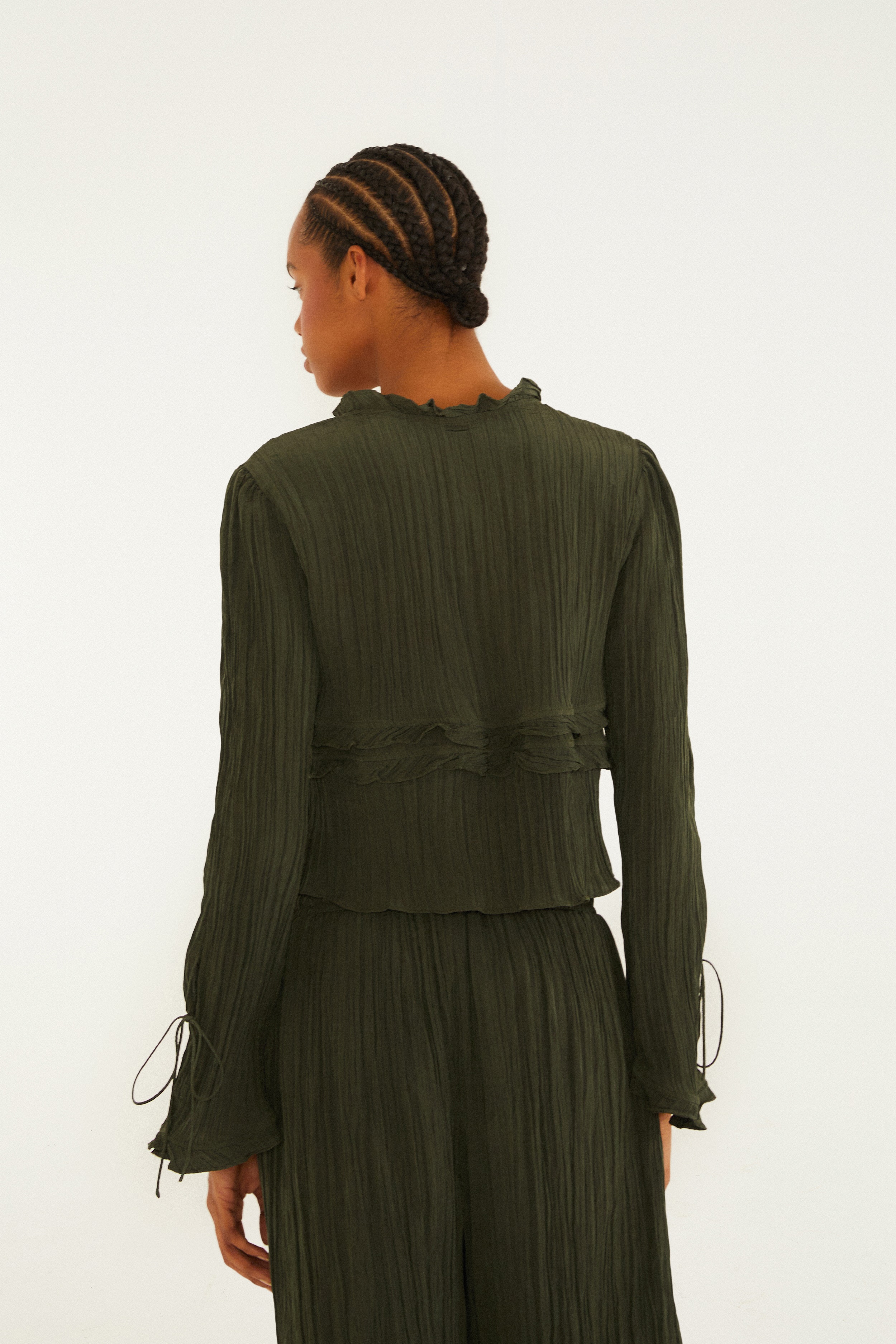 Blusa Mangas Amarração