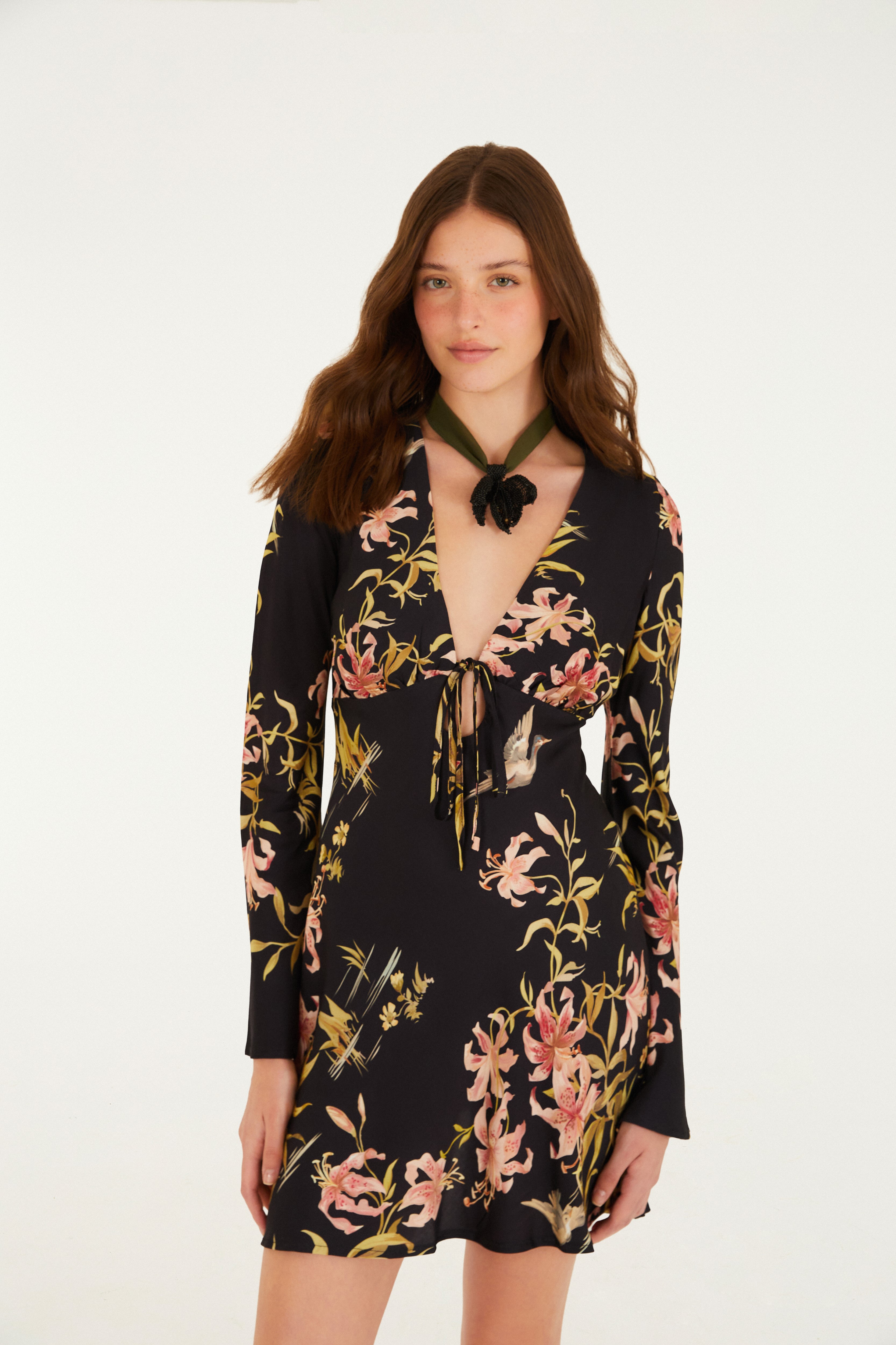 Vestido Curto Estampado Kyoto