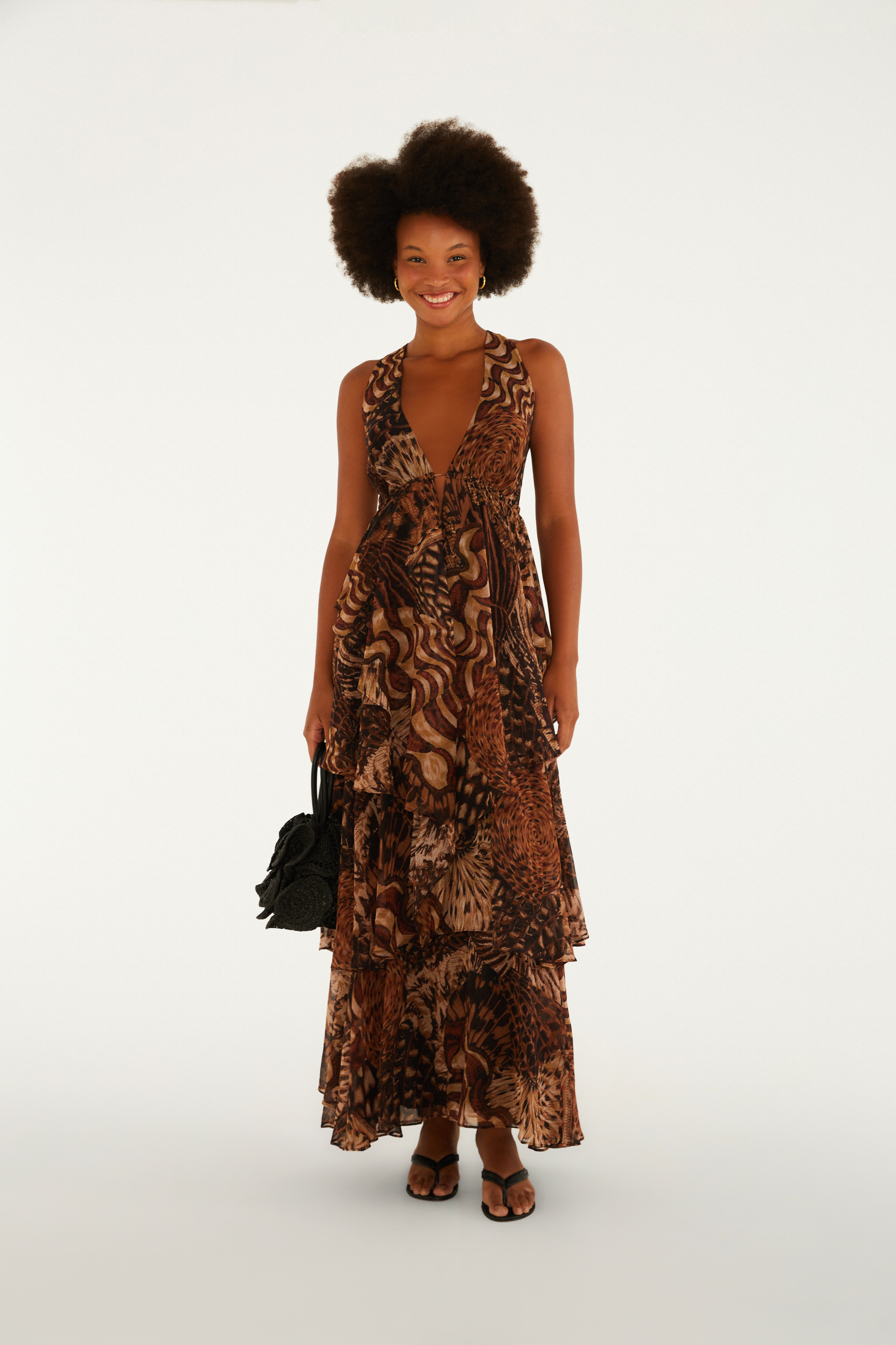 Vestido Longo Estampado Camu