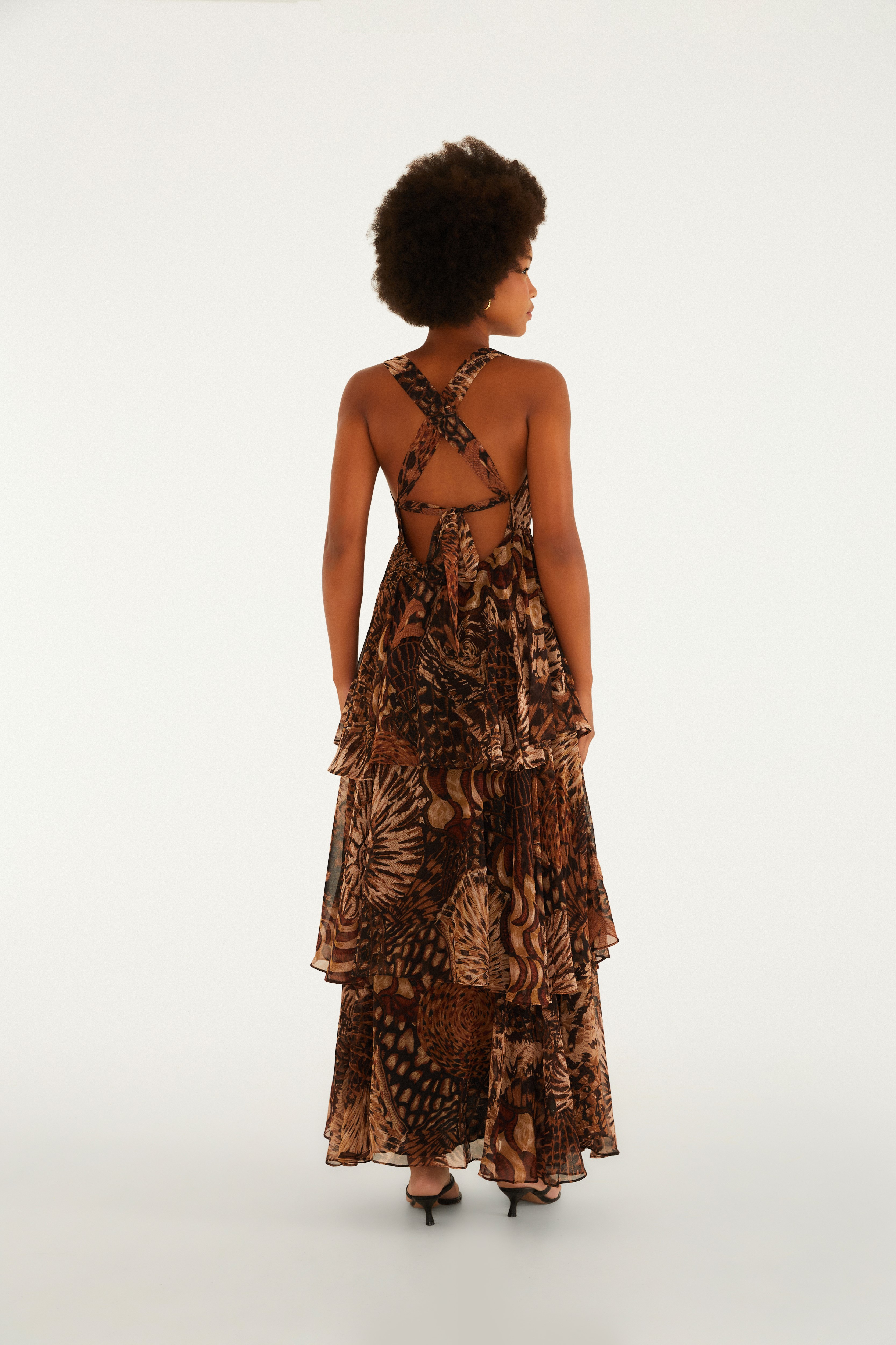 Vestido Longo Estampado Camu