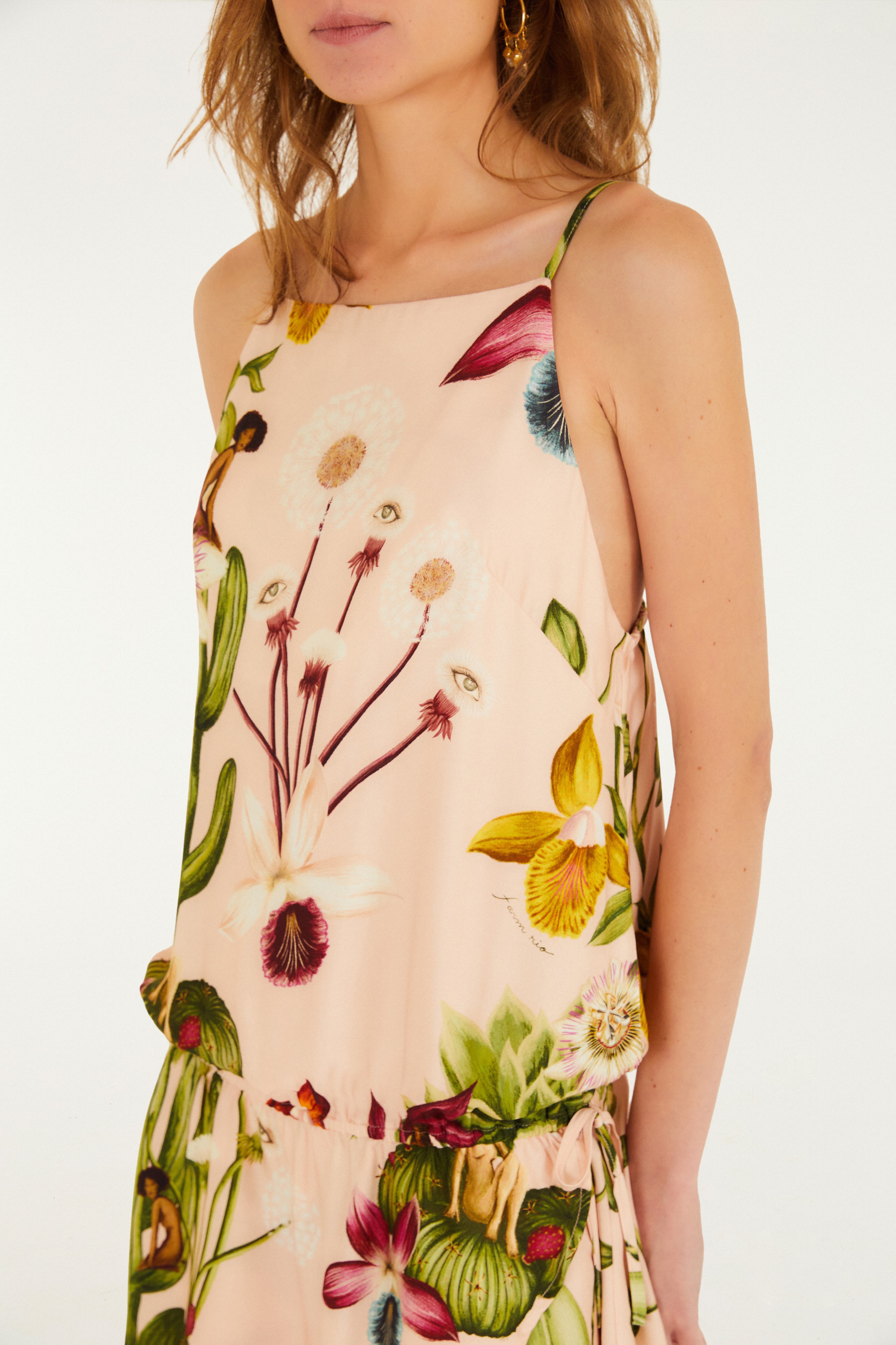 Vestido Curto Estampado Jardim Dos Sonhos