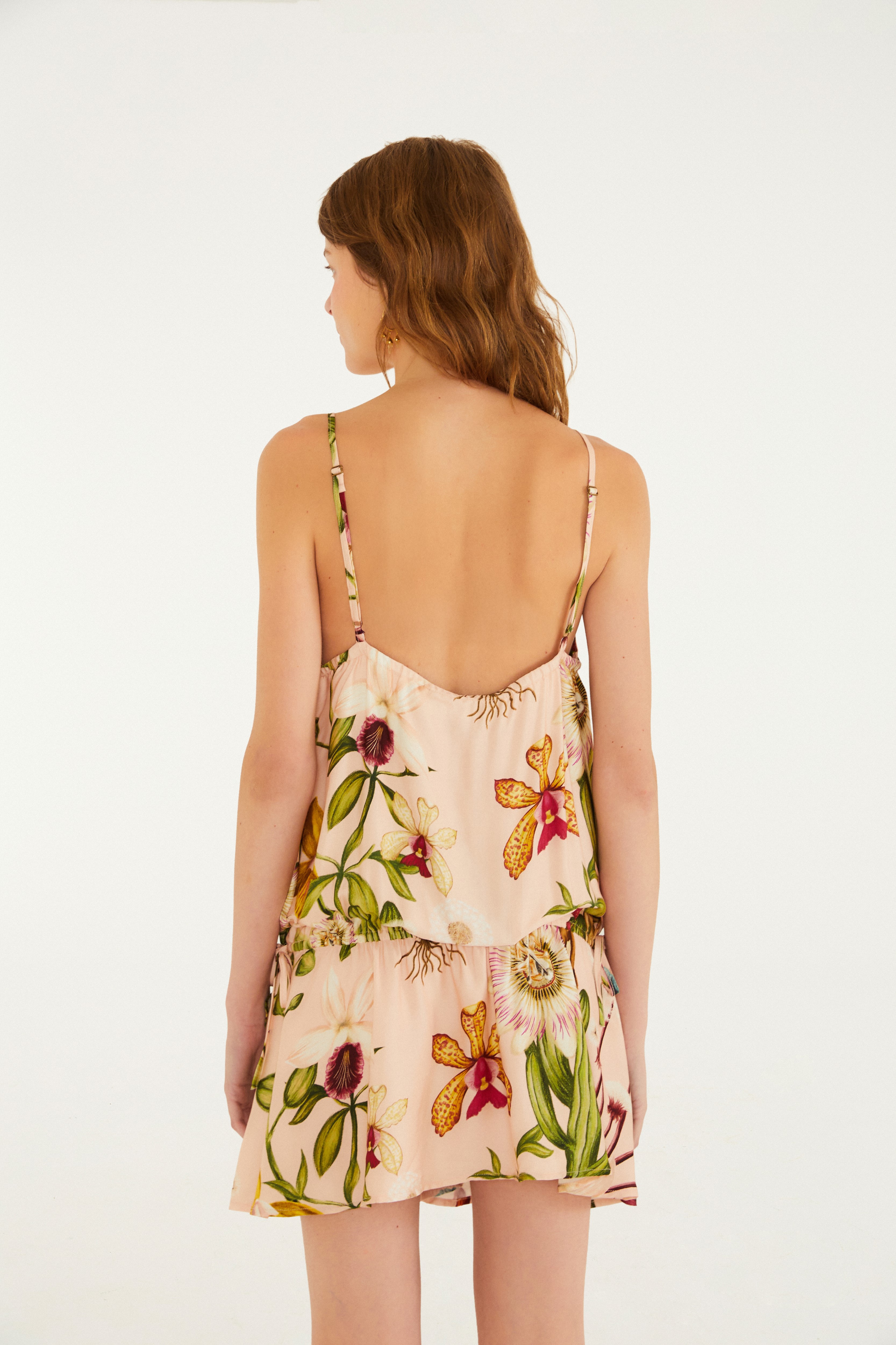 Vestido Curto Estampado Jardim Dos Sonhos