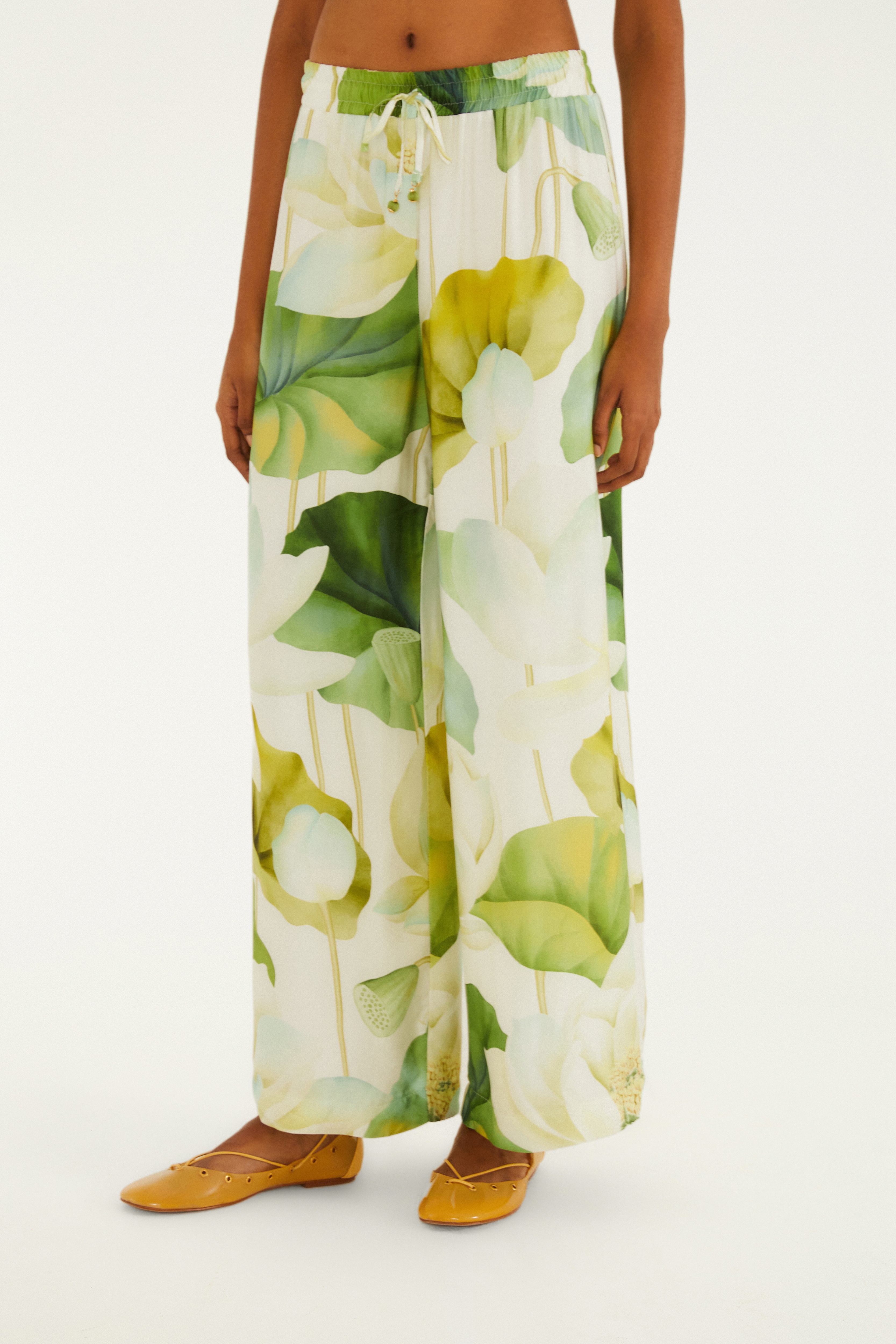 Calça Estampada Flor De Lótus