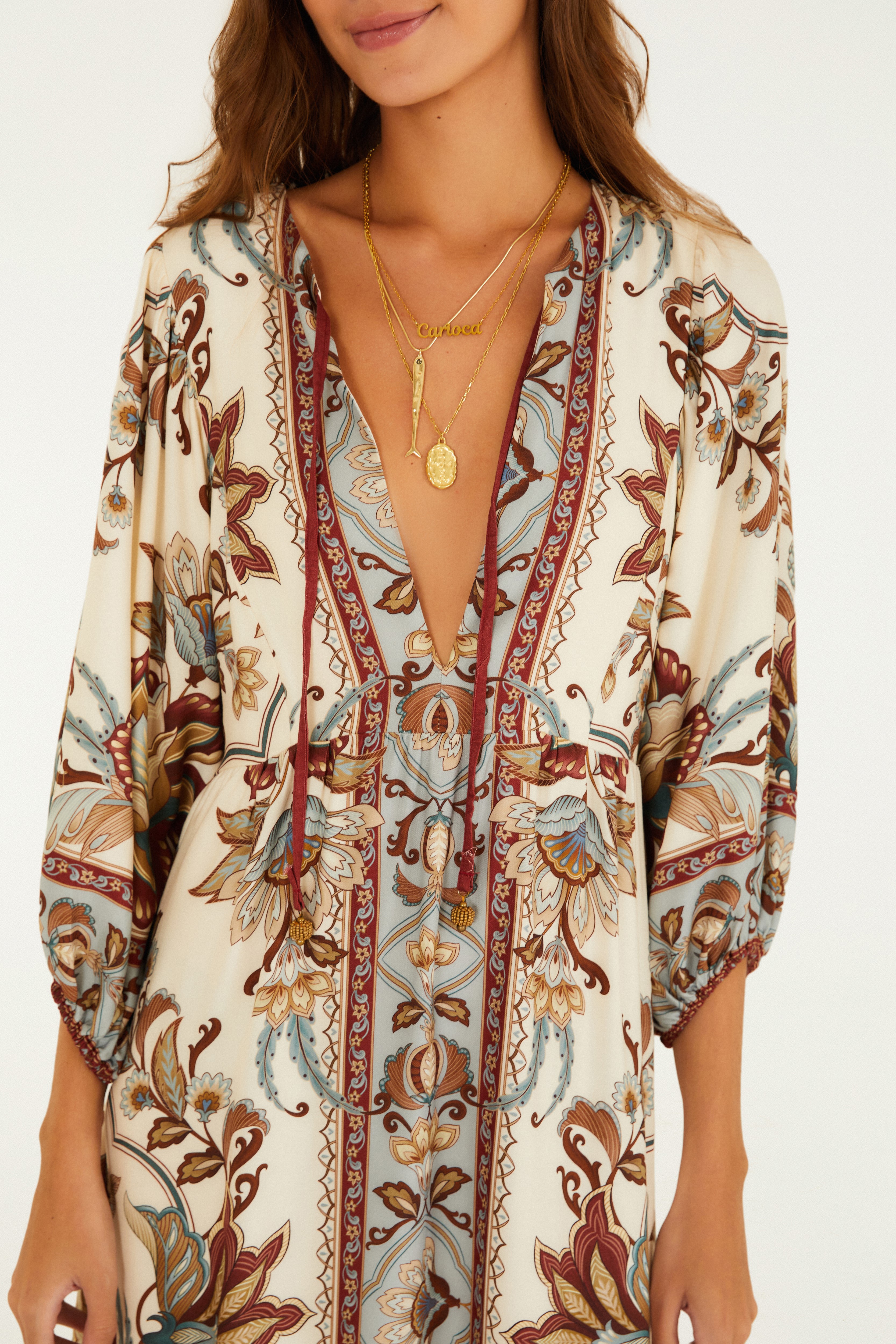 Vestido Longo Estampado Jardim Majestoso