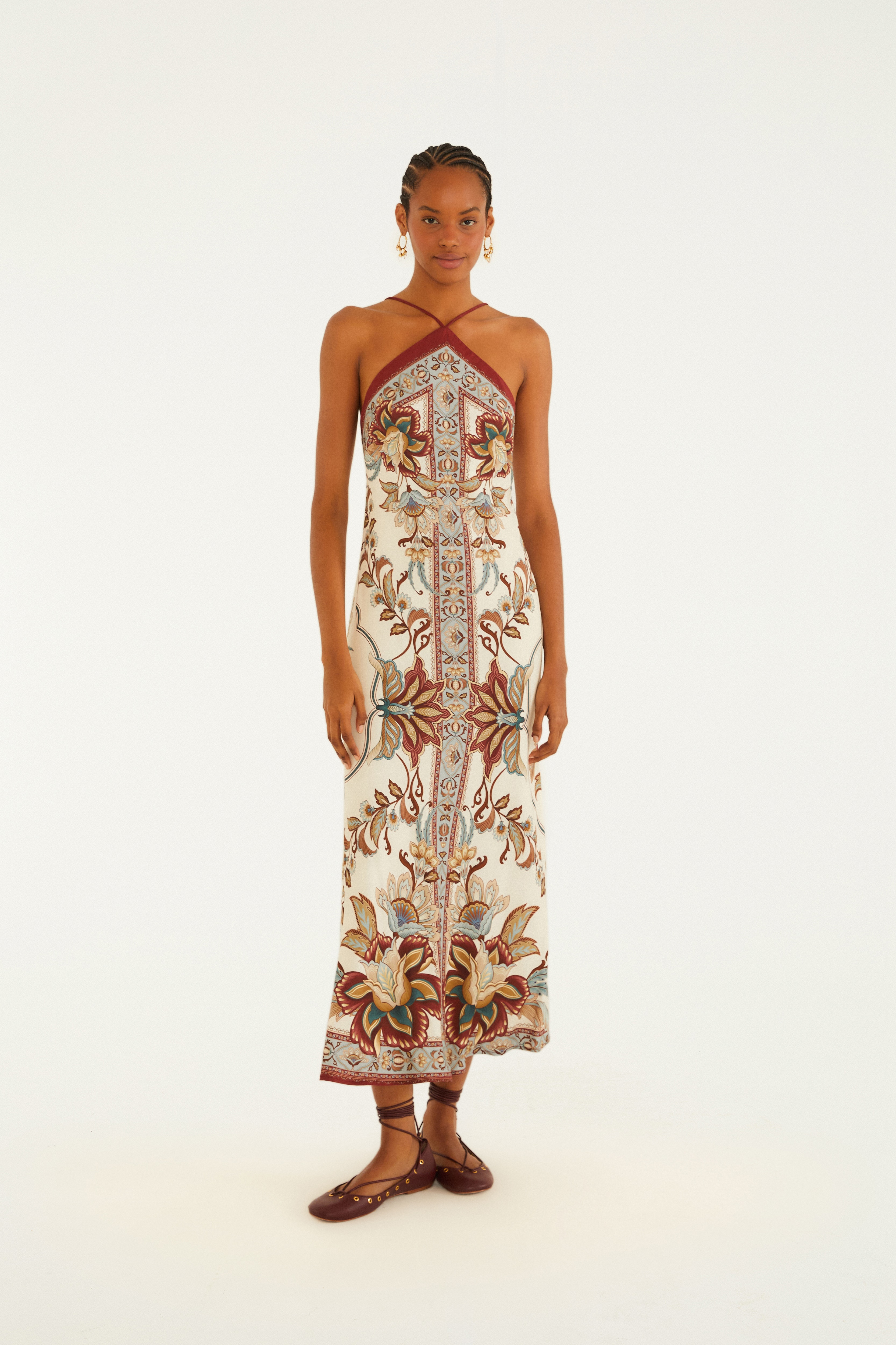 Vestido Cropped Estampado Jardim Majestoso