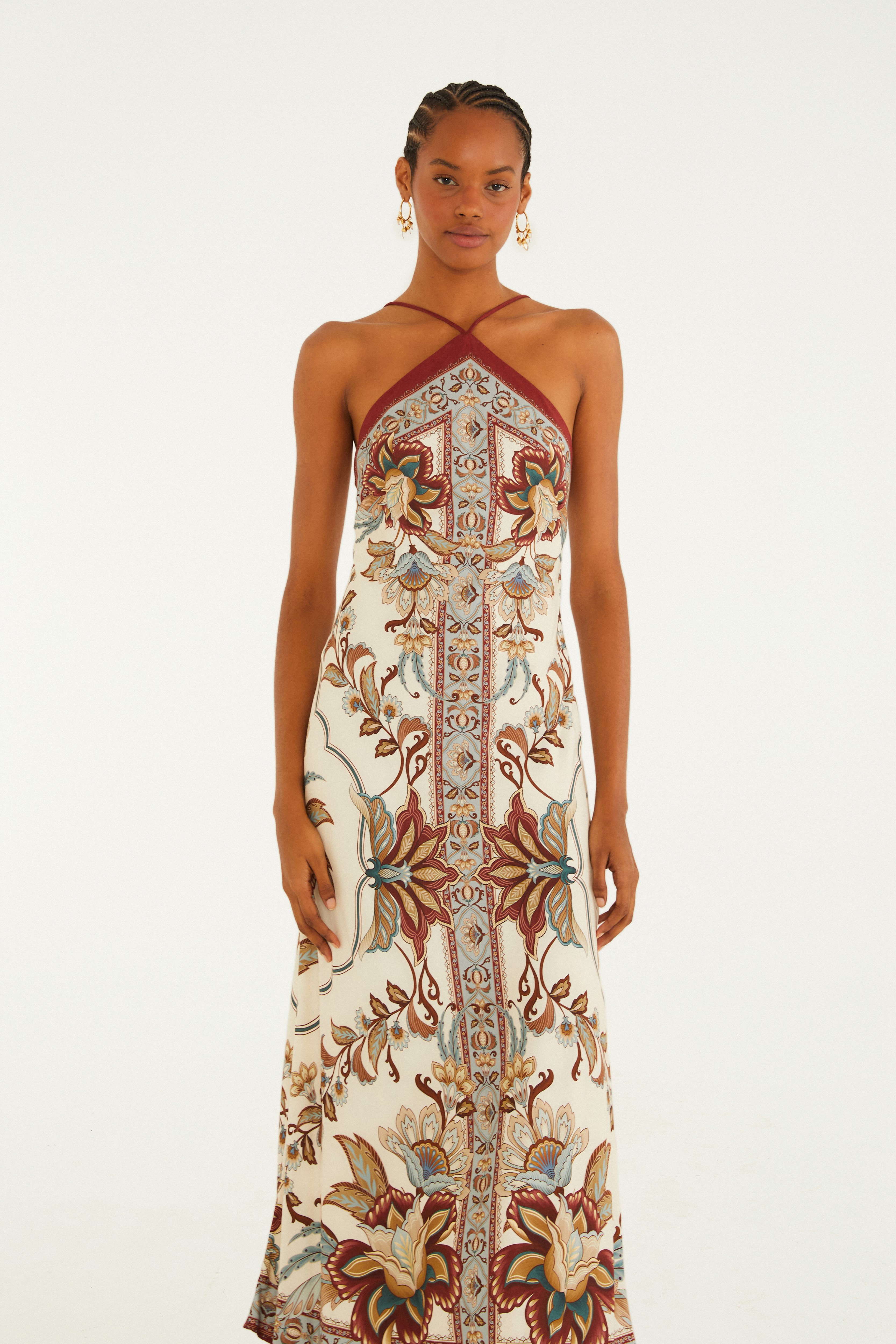 Vestido Cropped Estampado Jardim Majestoso