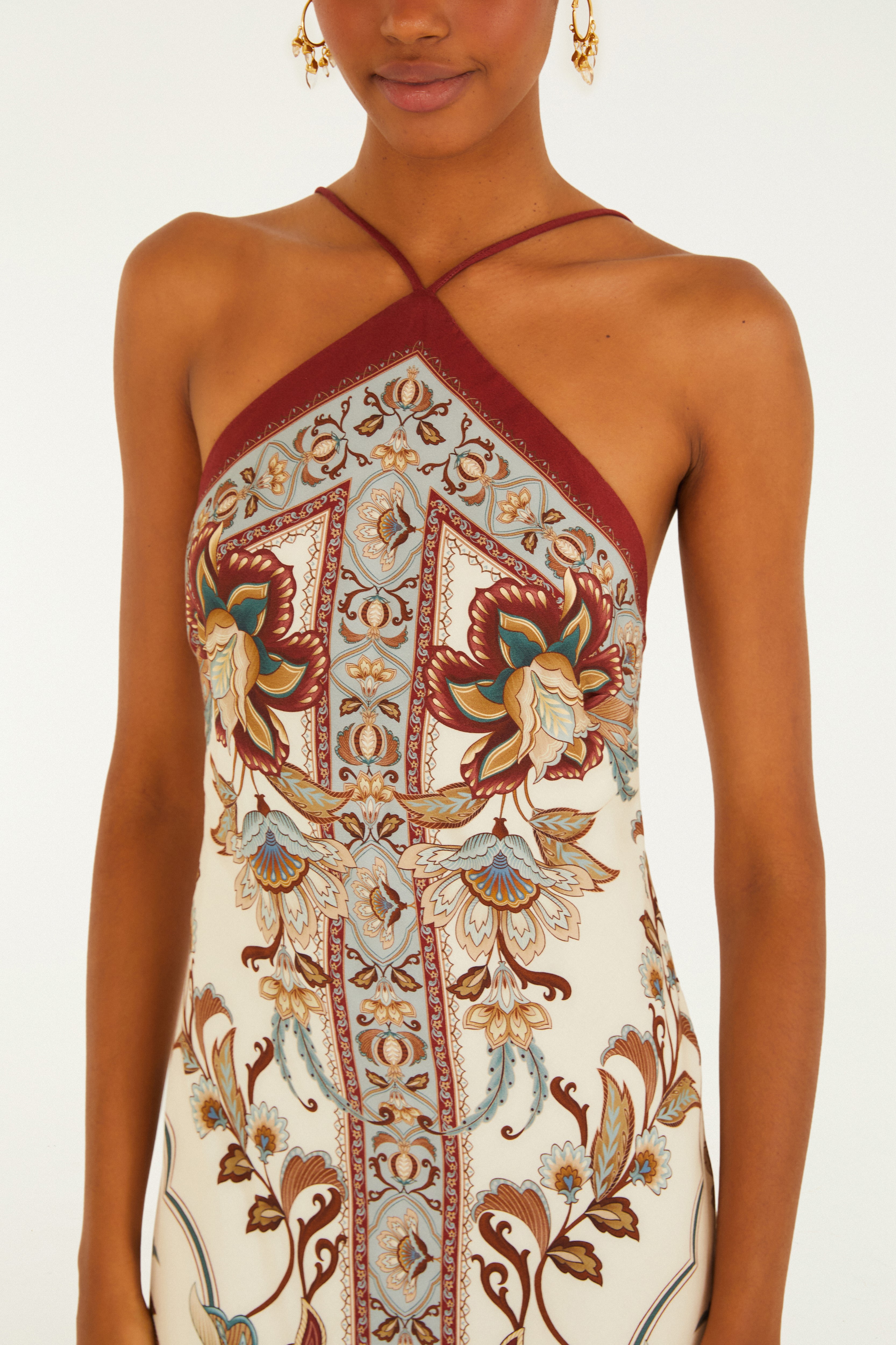 Vestido Cropped Estampado Jardim Majestoso