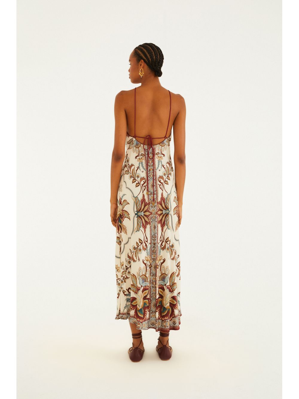 Farm — Vestido Cropped Estampado Jardim Majestoso