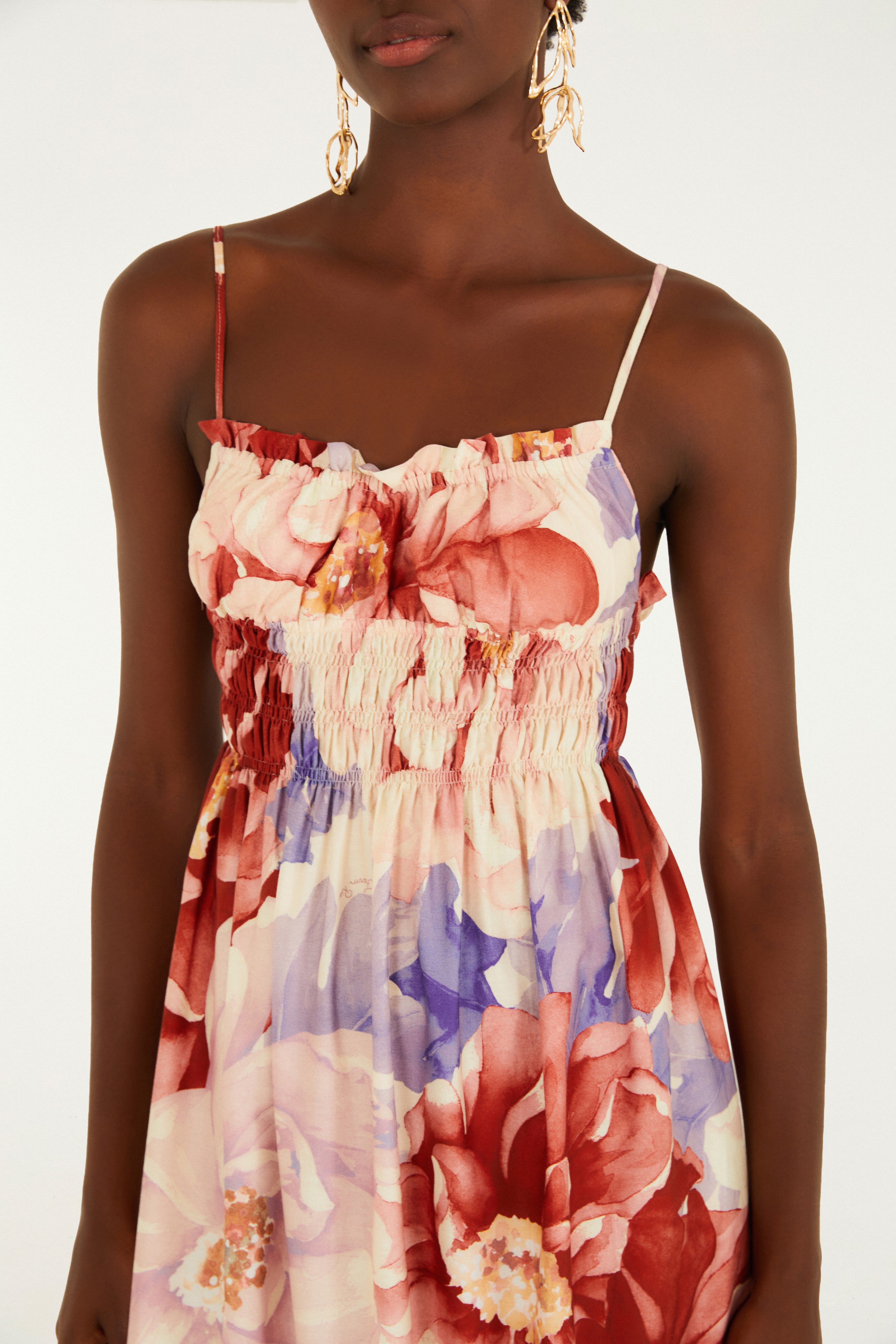 Vestido Cropped Estampado Floral Doce