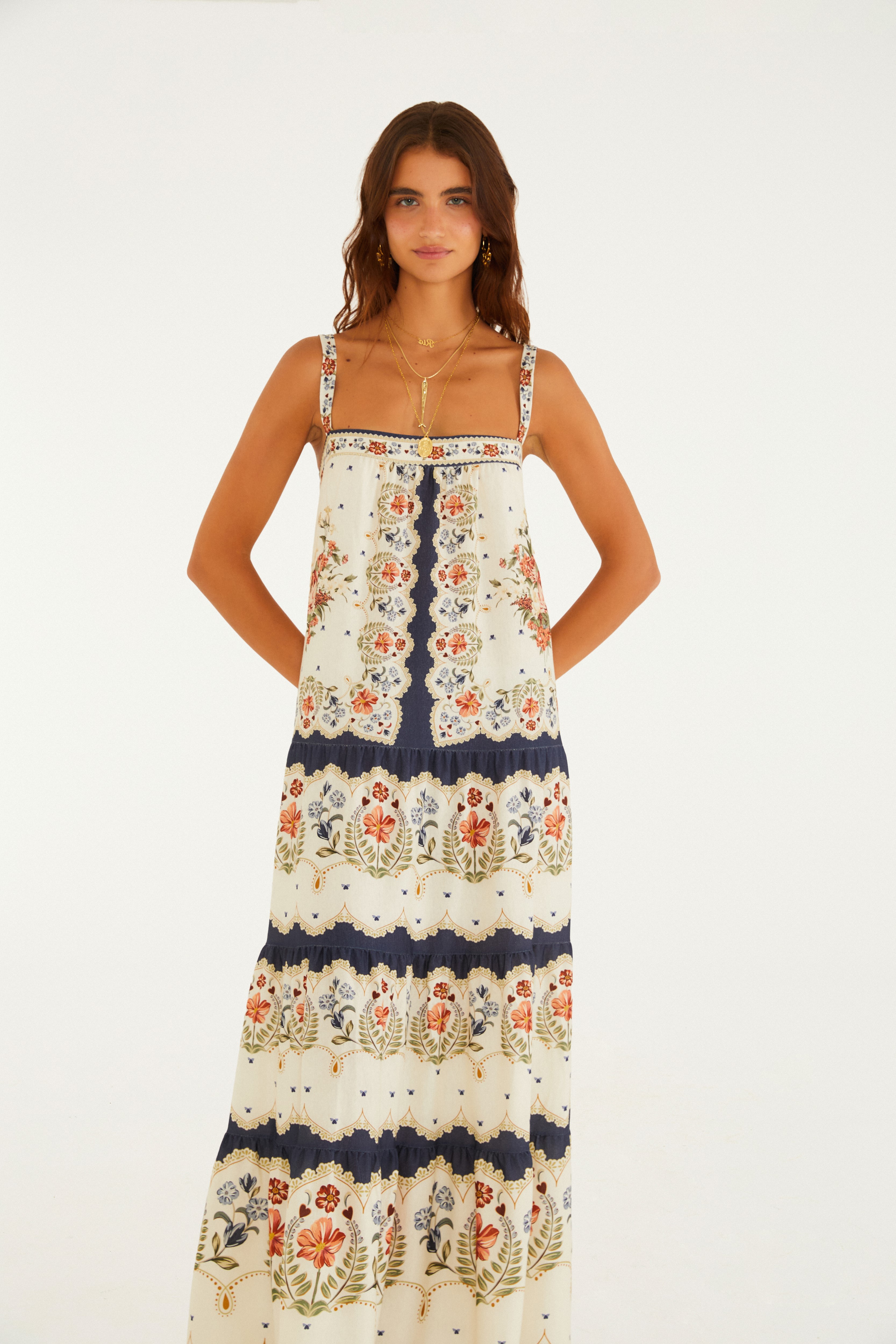 Vestido Cropped Estampado Floral Sereno