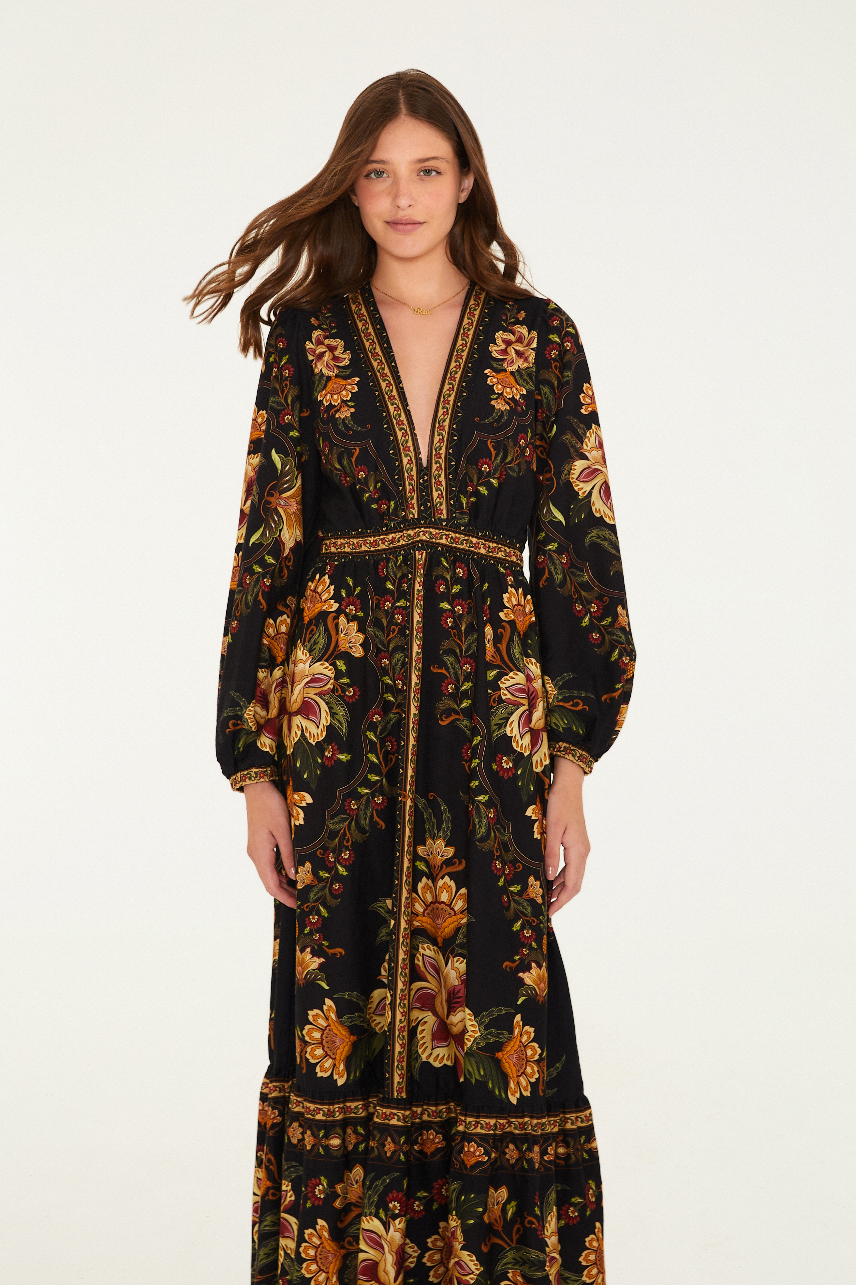 Vestido Cropped Estampado Jardim Majestoso