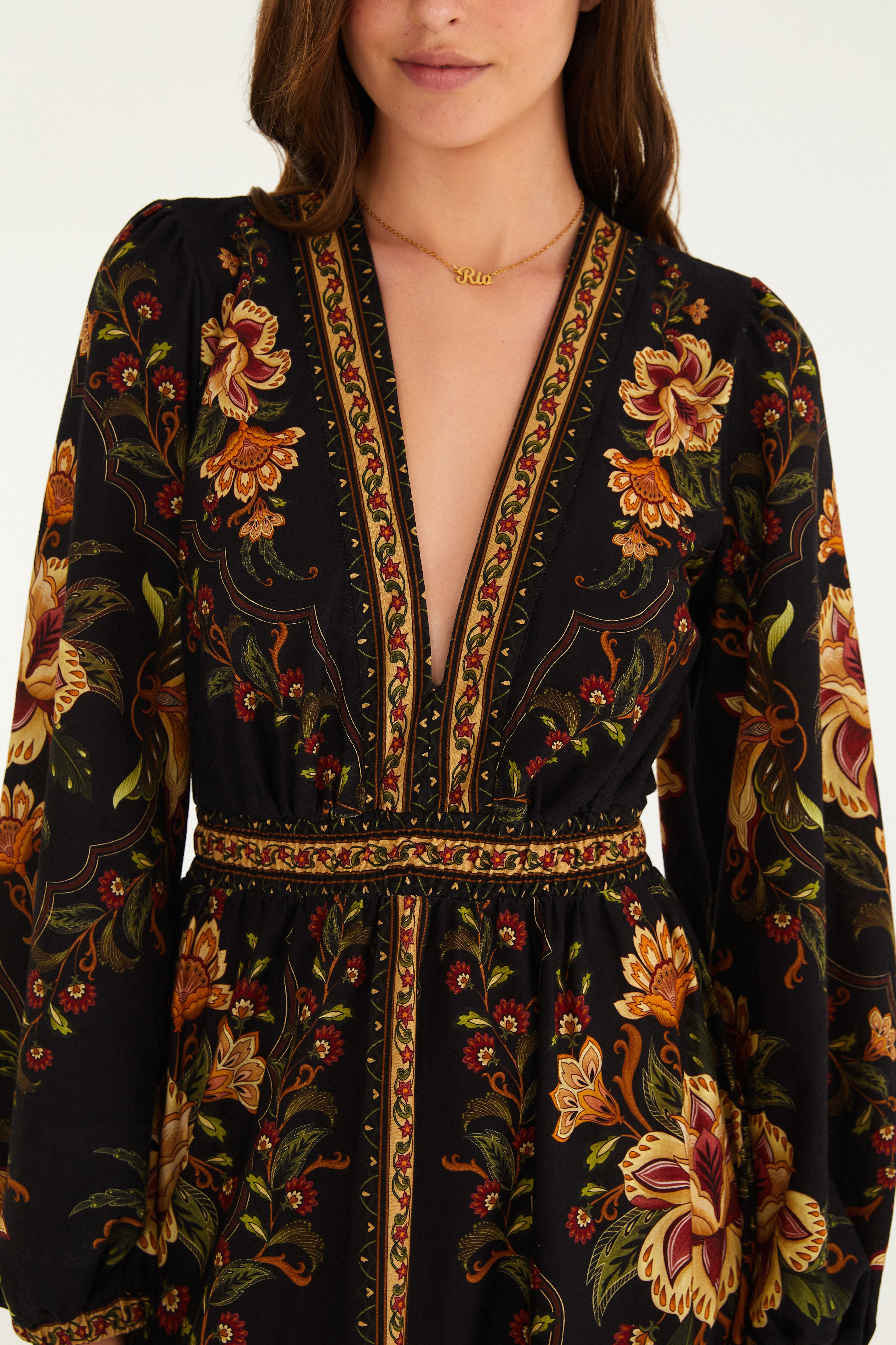 Vestido Cropped Estampado Jardim Majestoso