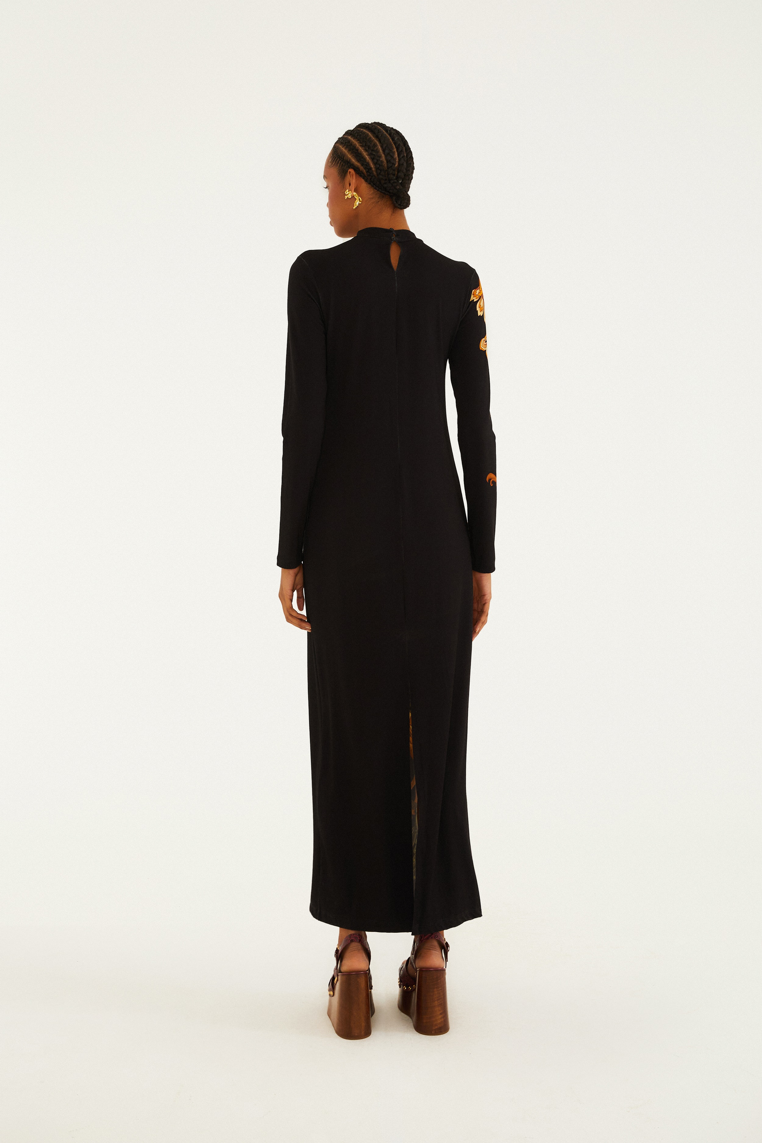 Vestido Midi Estampado Jardim Majestoso