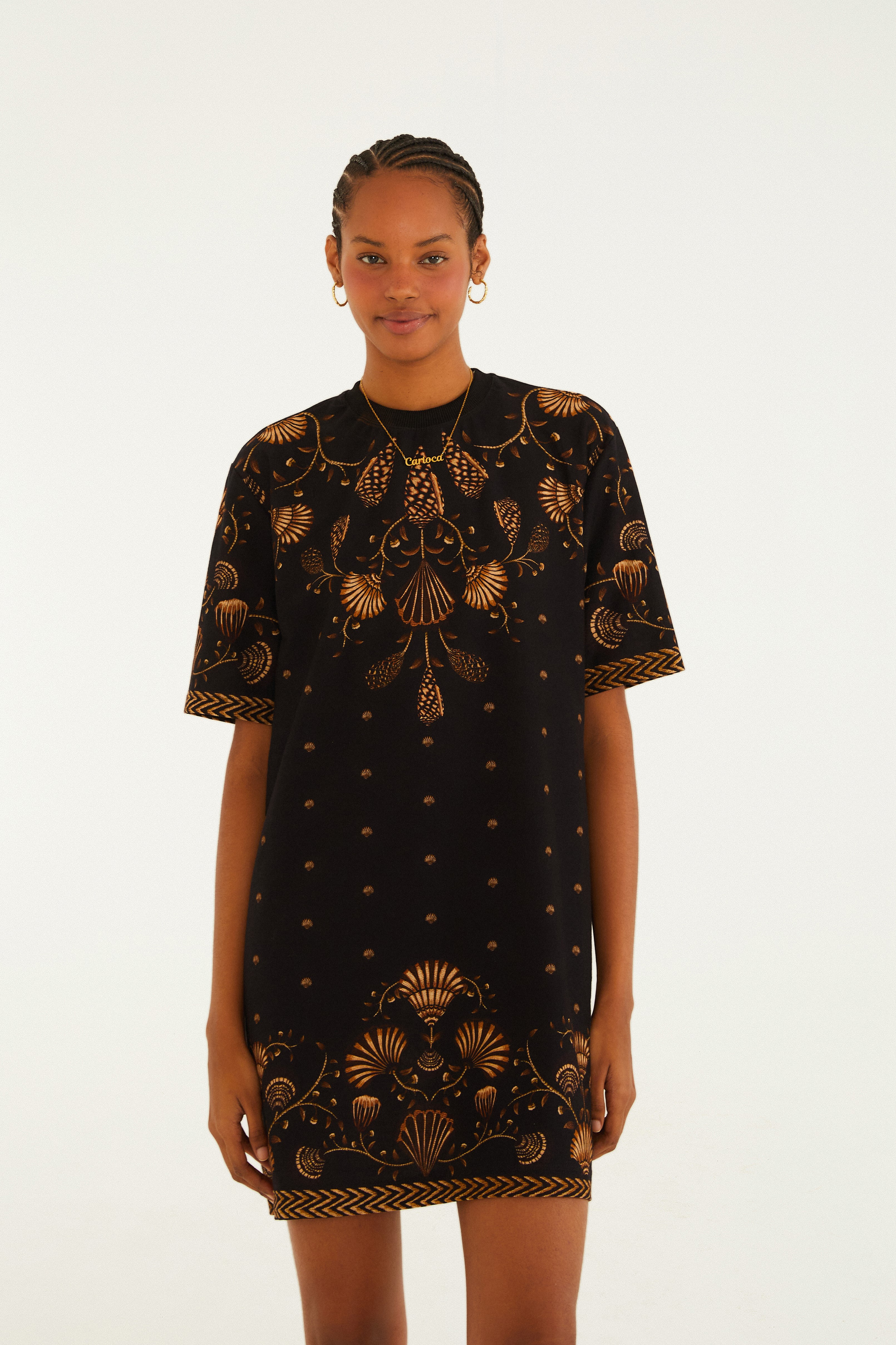 Vestido T-Shirt Básico Estampado Sonho De Concha