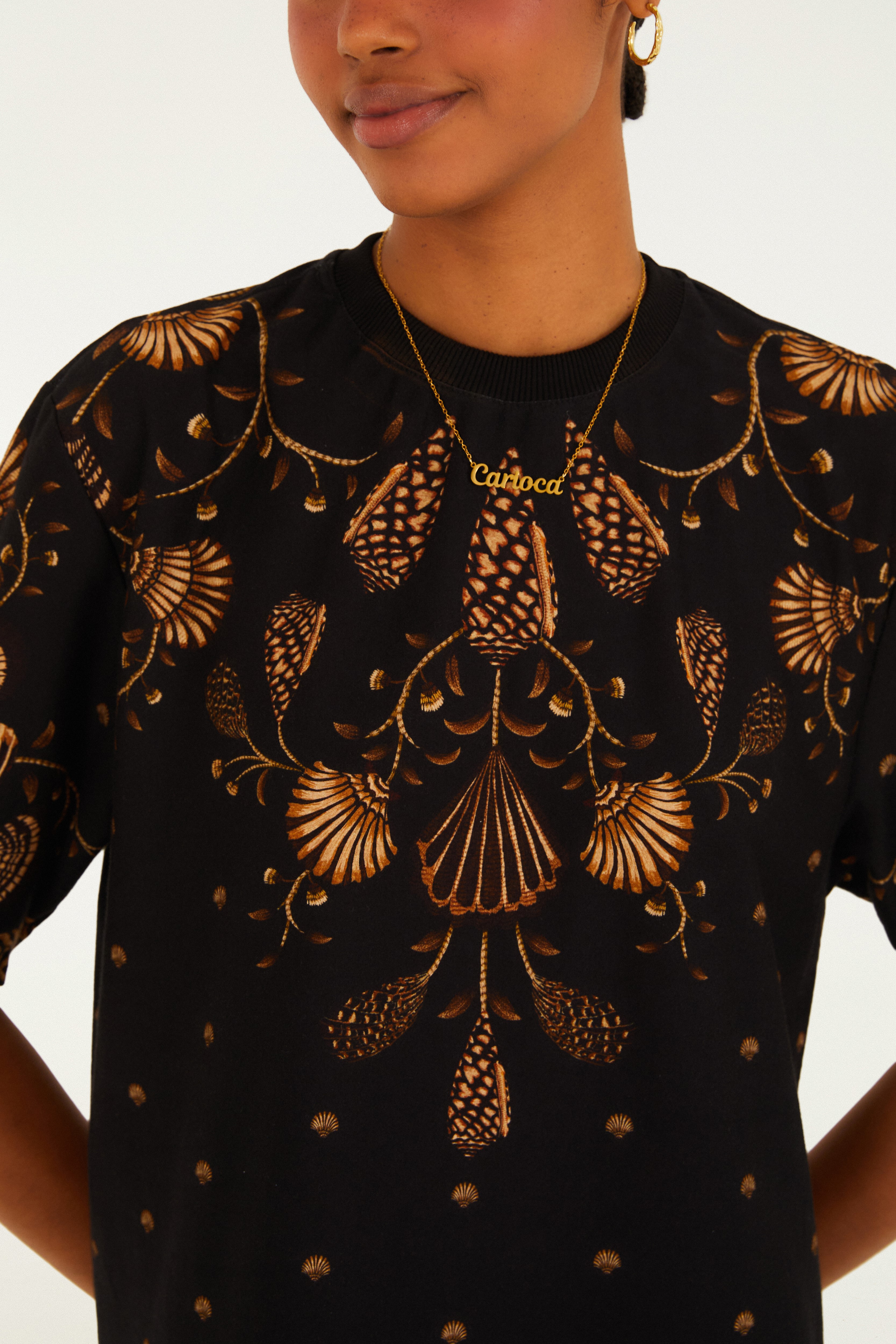 Vestido T-Shirt Básico Estampado Sonho De Concha