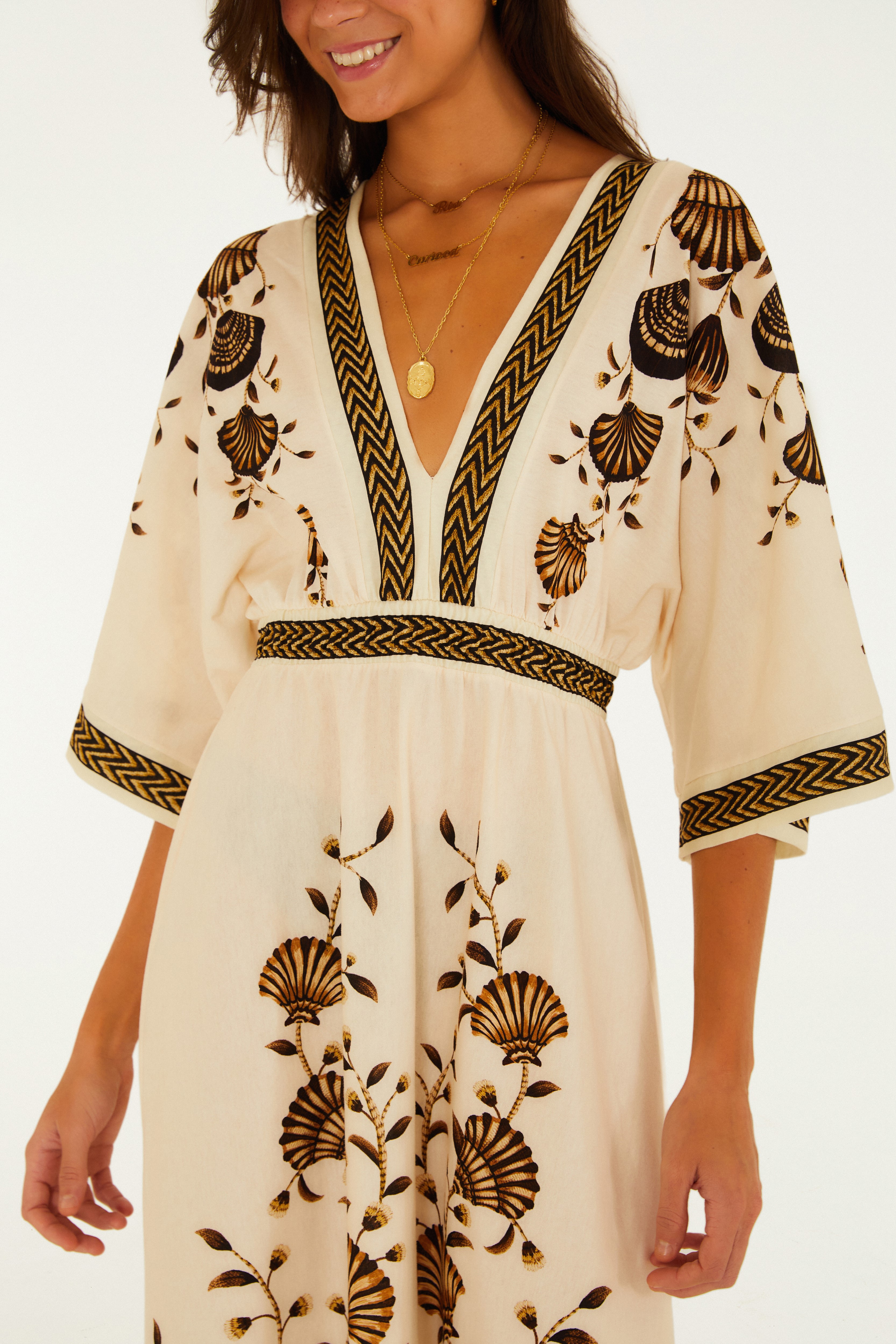 Vestido Cropped Estampado Sonho De Concha
