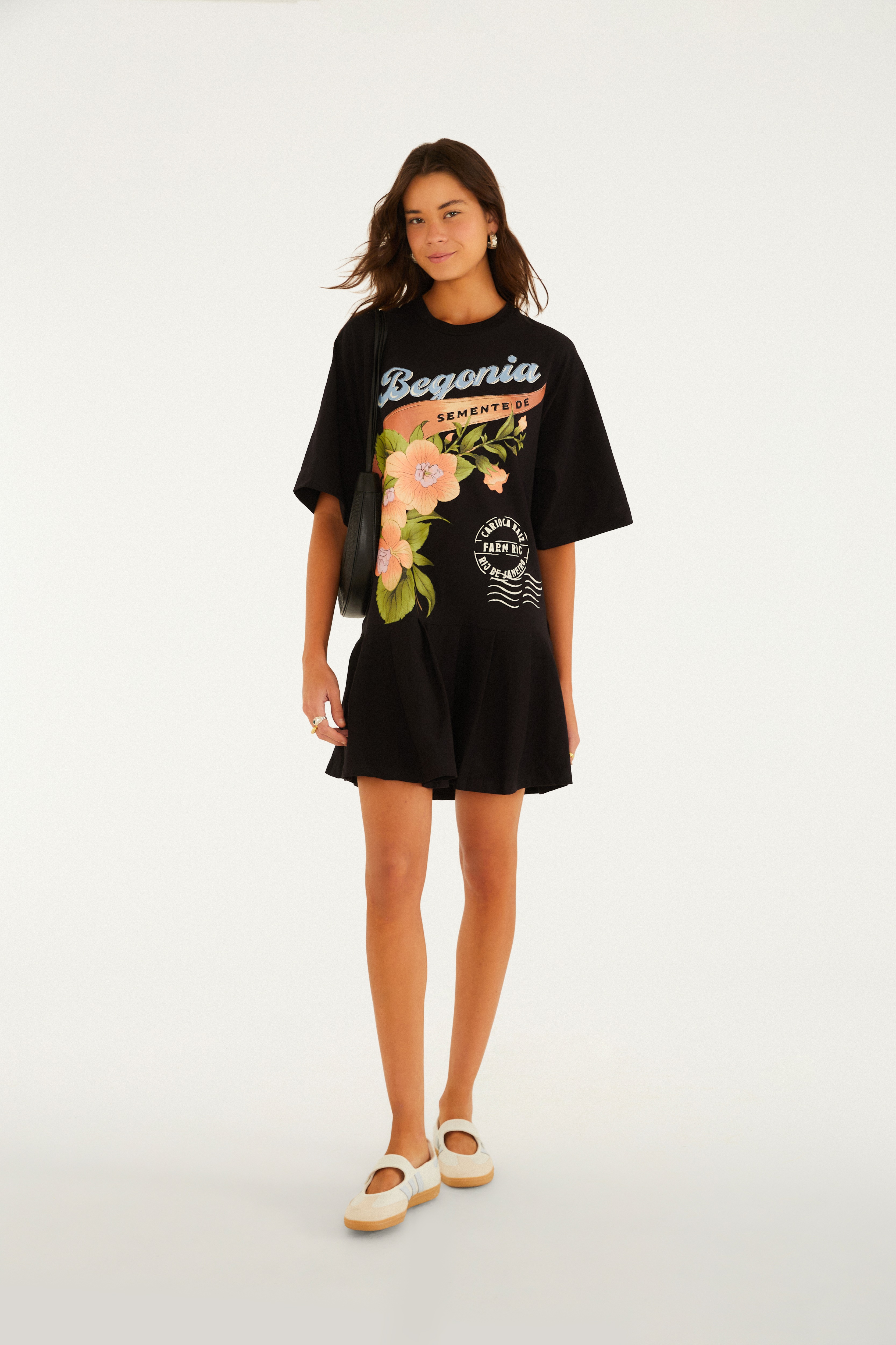 Vestido Curto Moletom Estampado Selos Do Brasil