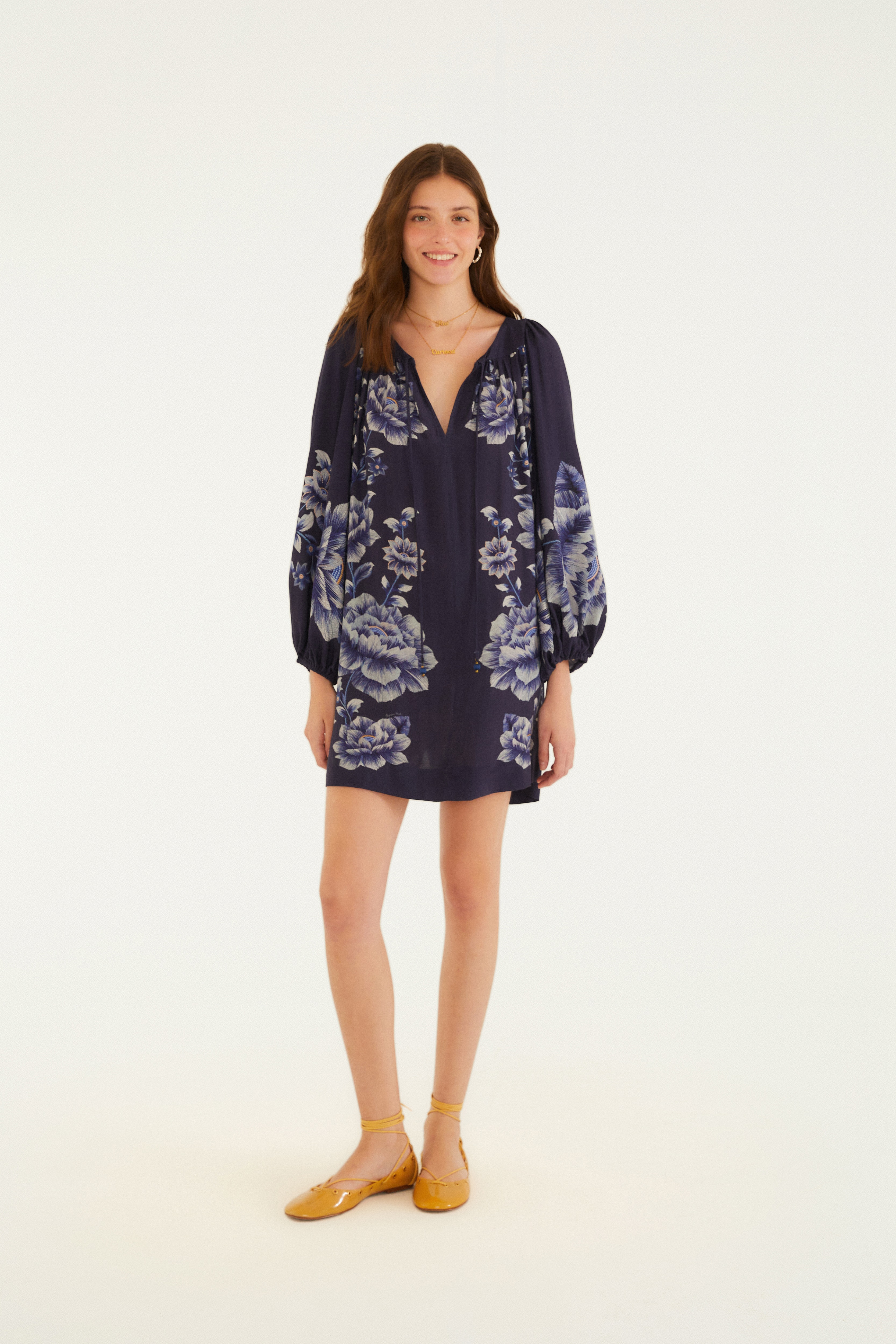 Vestido Curto Estampado Nara Floral