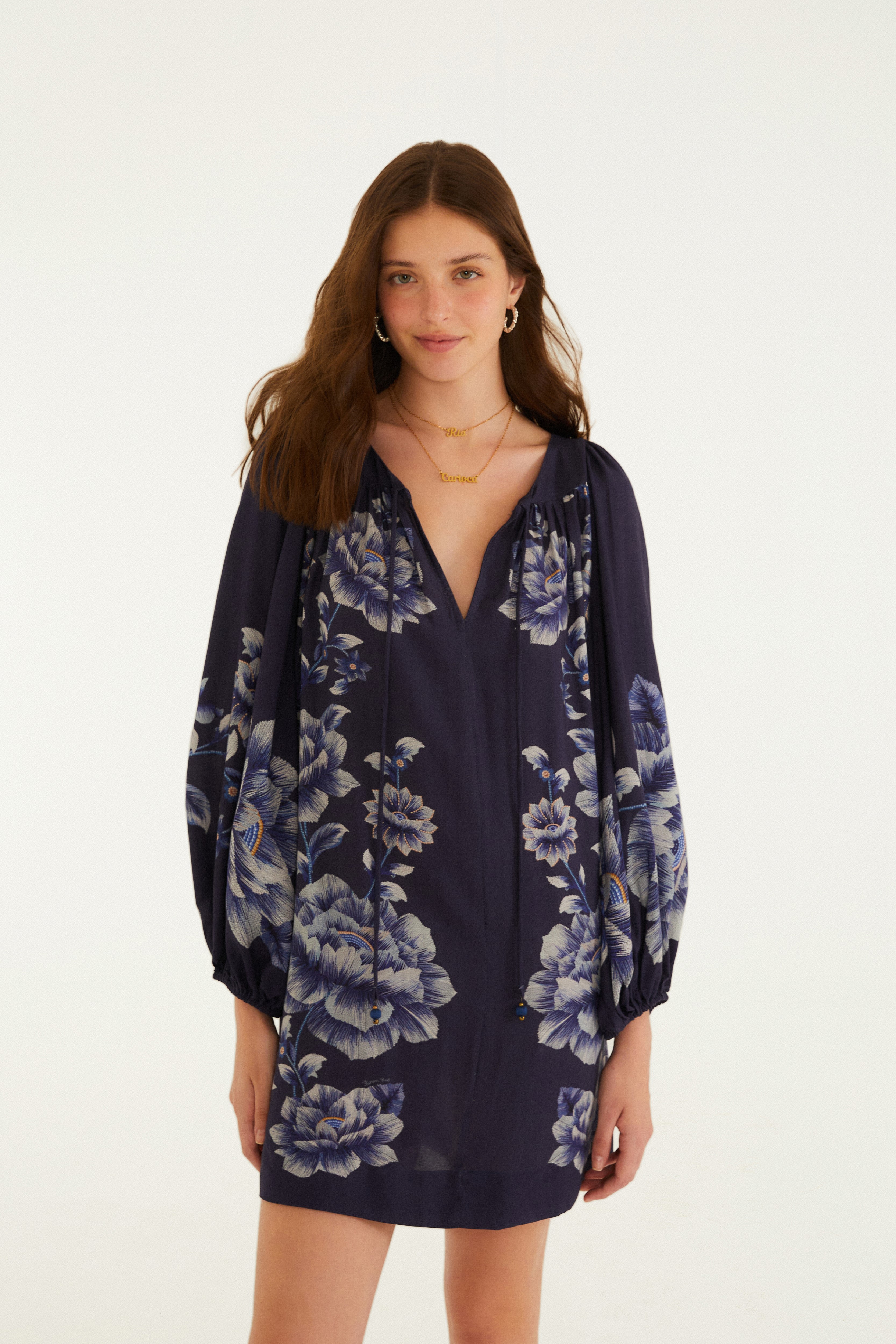 Vestido Curto Estampado Nara Floral
