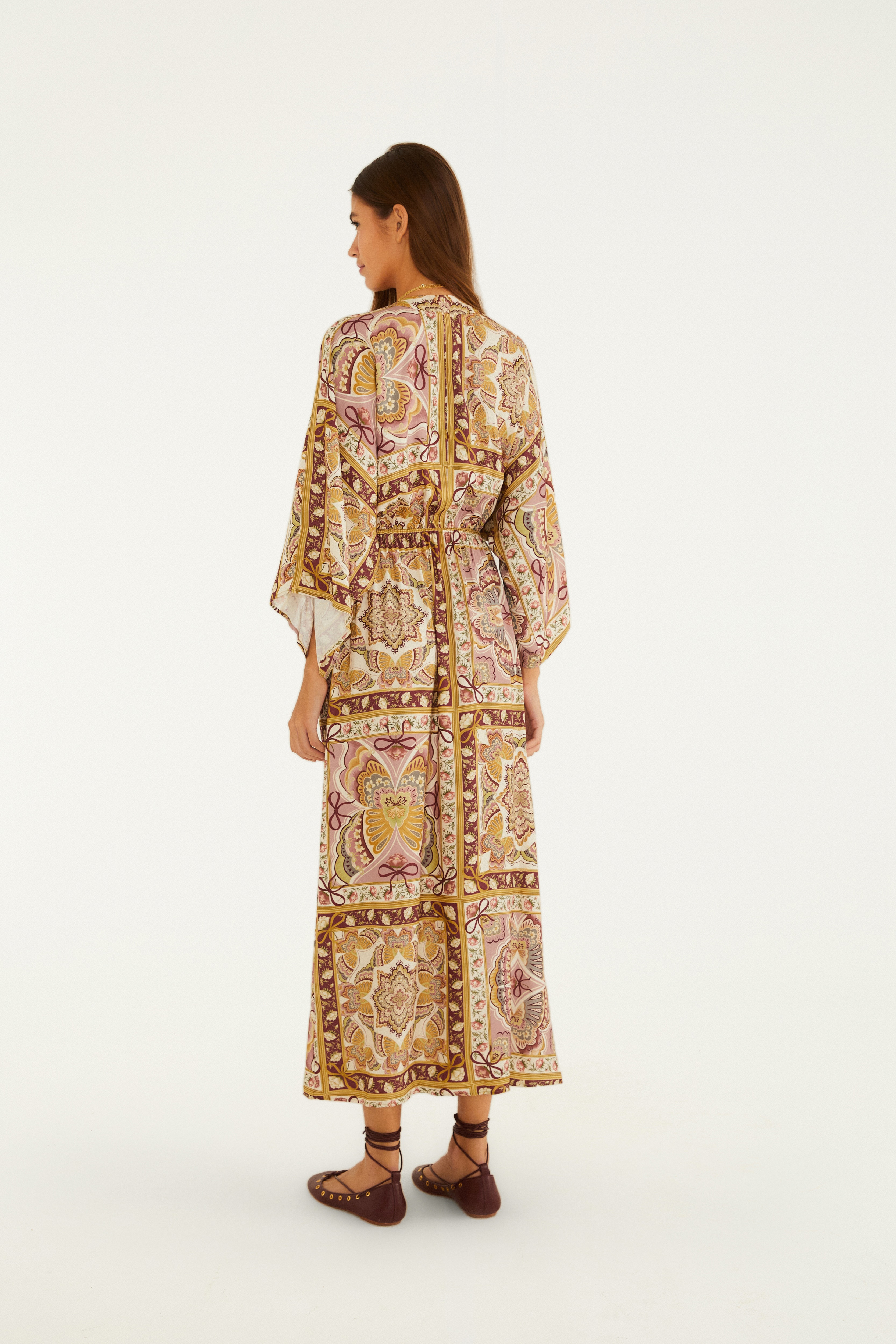 Vestido Transpasse Estampado Sophie
