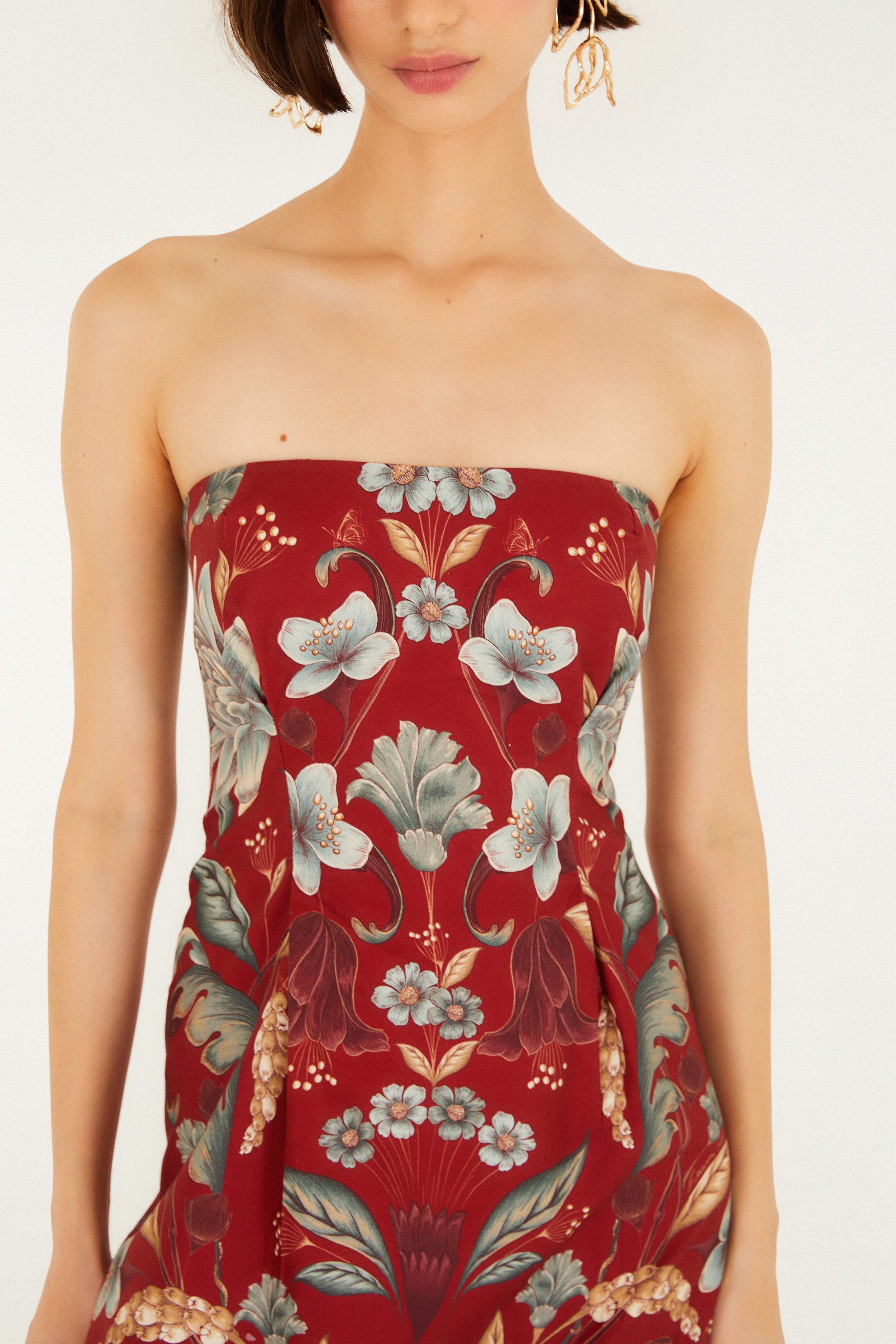 Vestido Cropped Estampado Retrópico