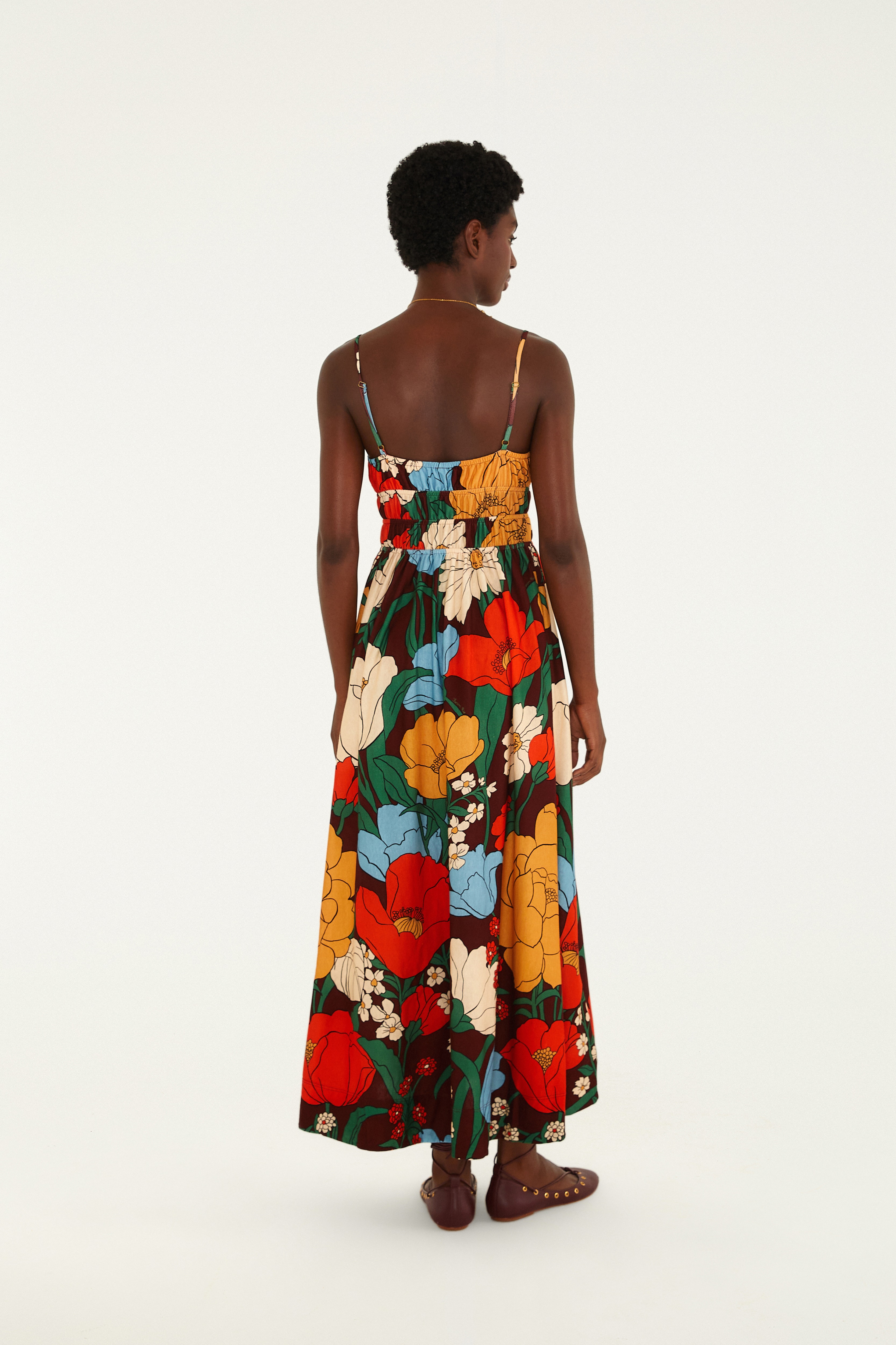 Vestido Cropped Estampado Floral Bucólico