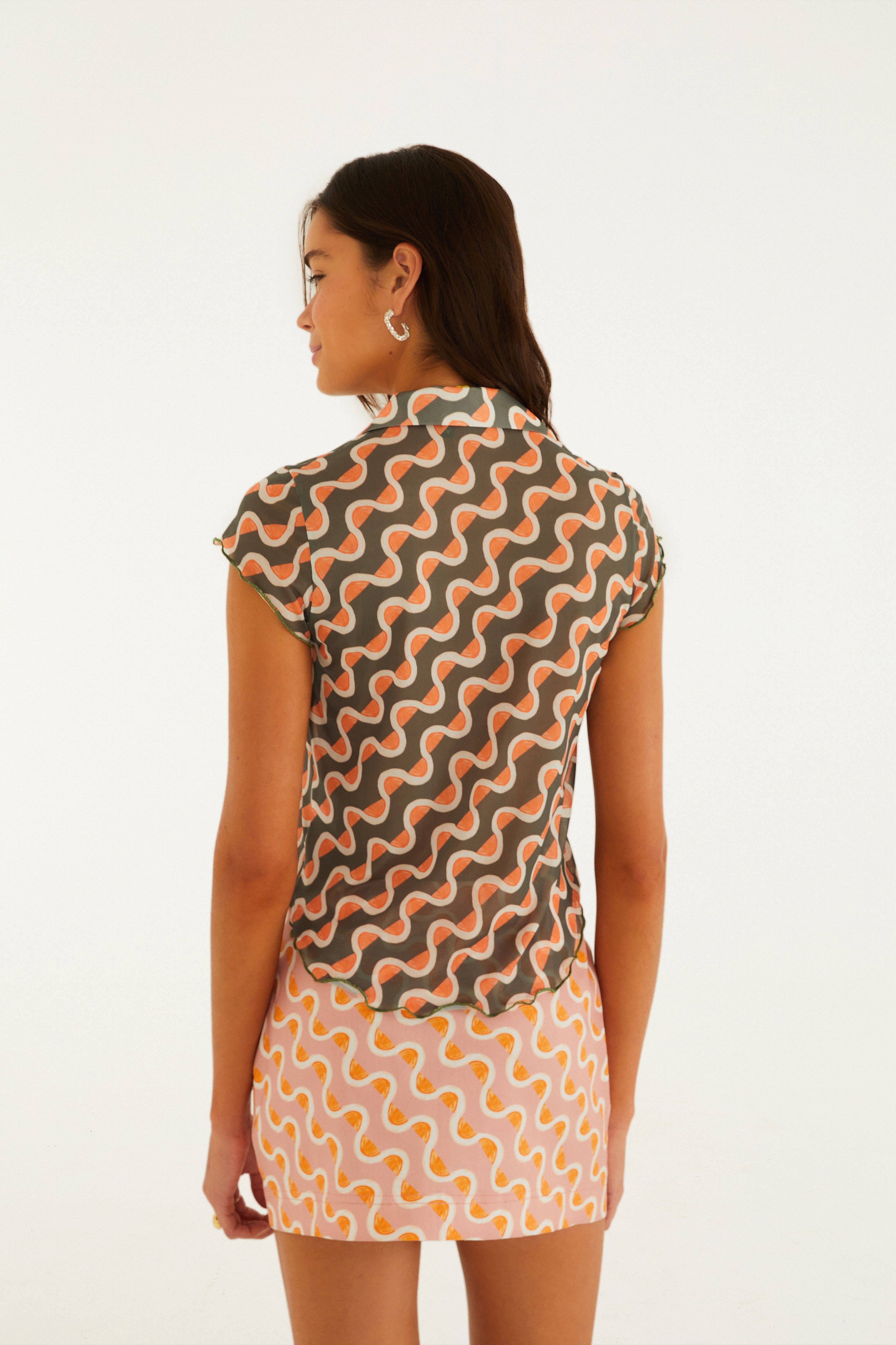 Blusa Tule Estampada Da Gema