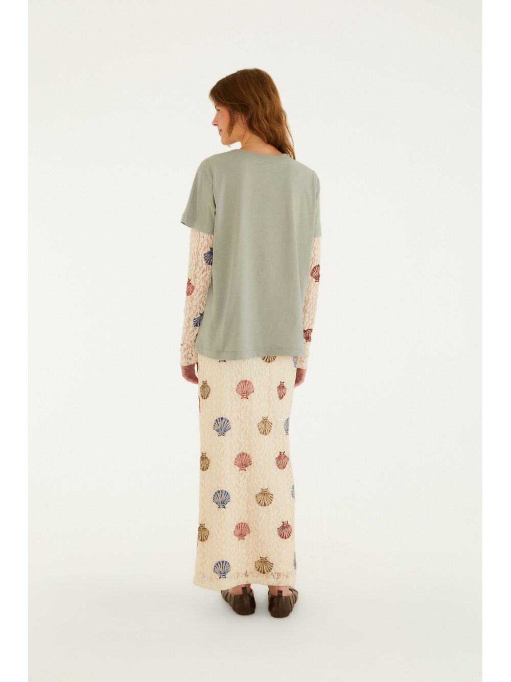 Farm — Saia Renda Estampada Conchita