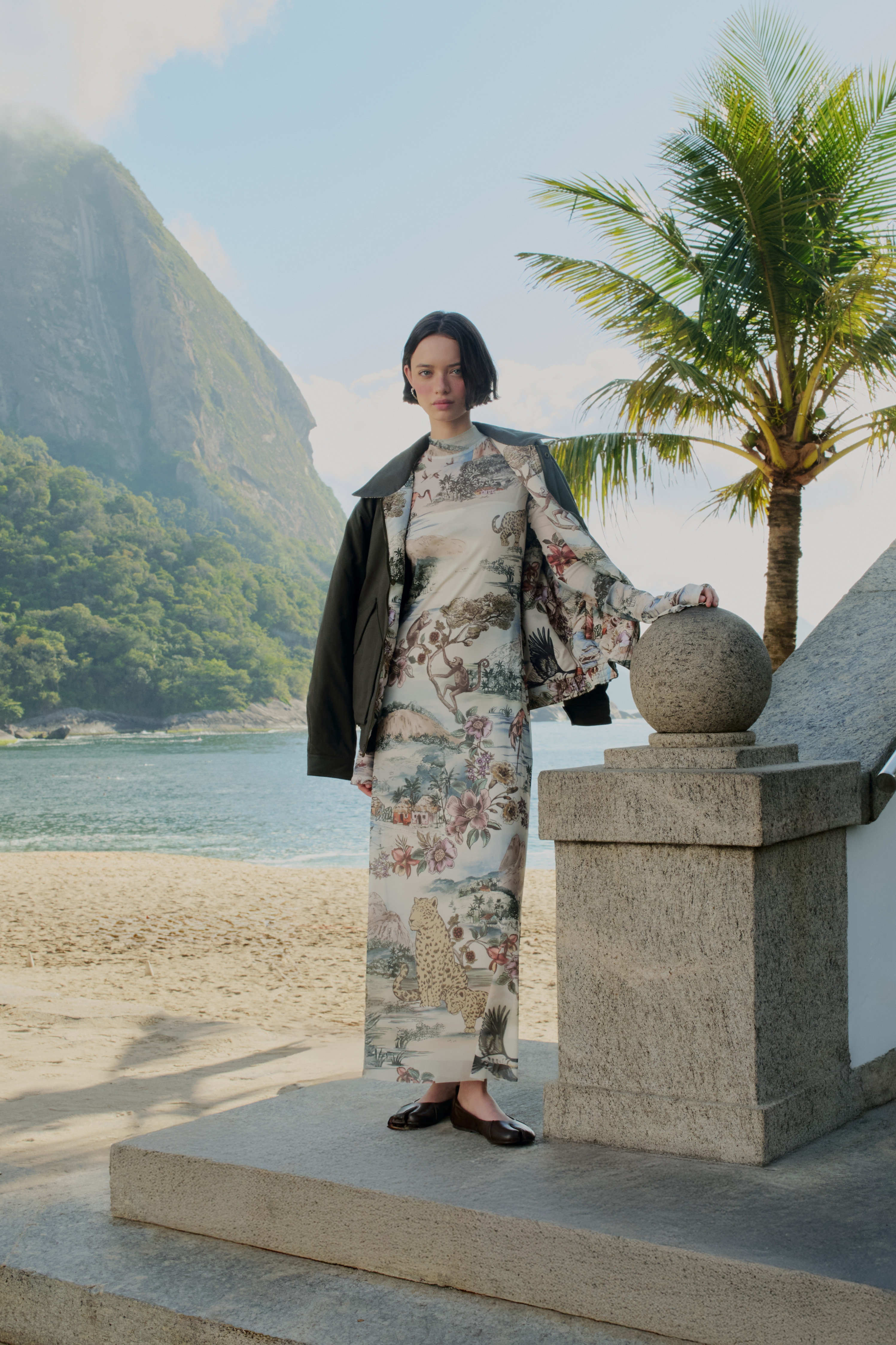 Vestido Tule Estampado Vistas Do Rio