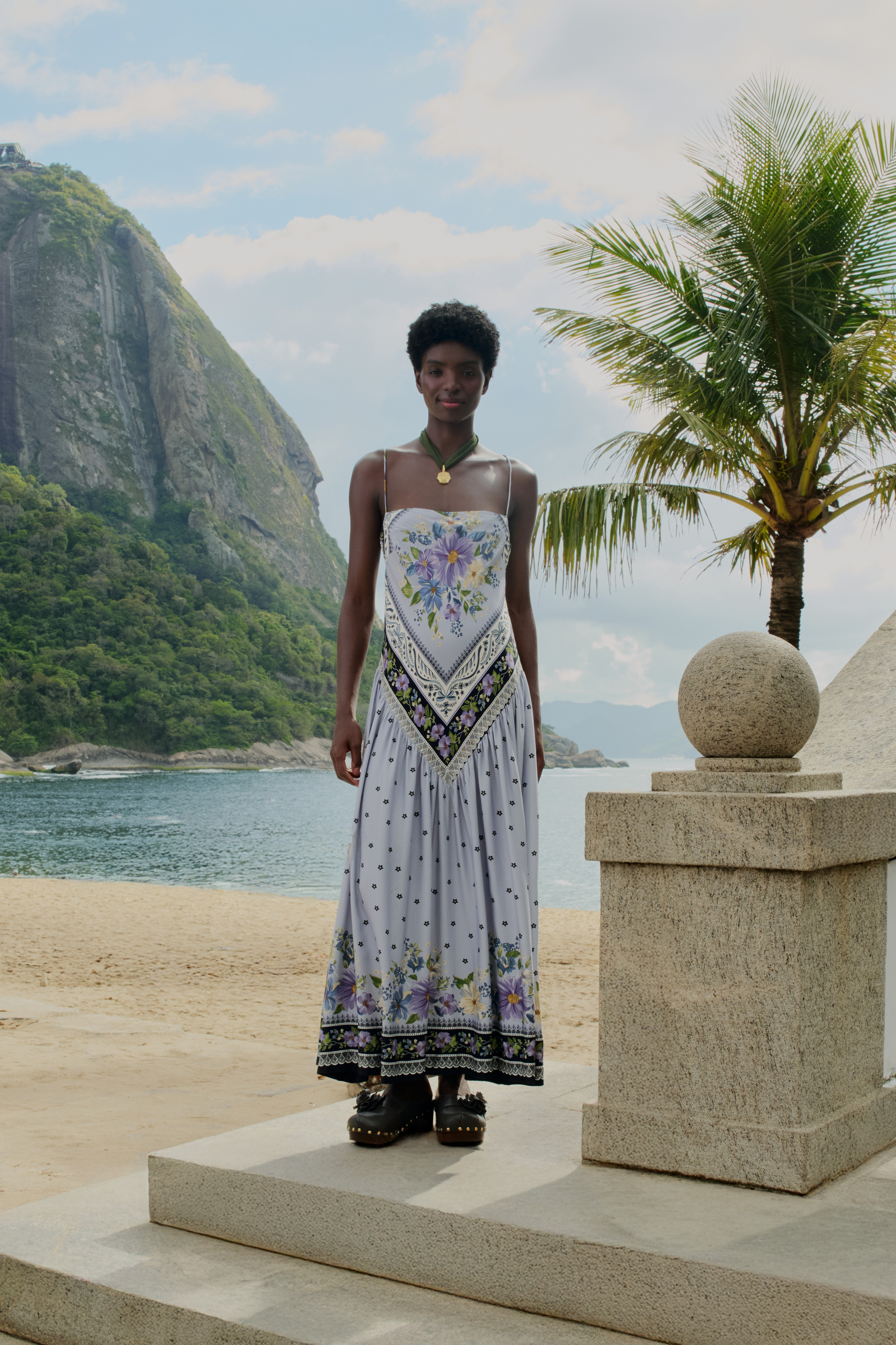 Vestido Cropped Estampado Lenço Alina