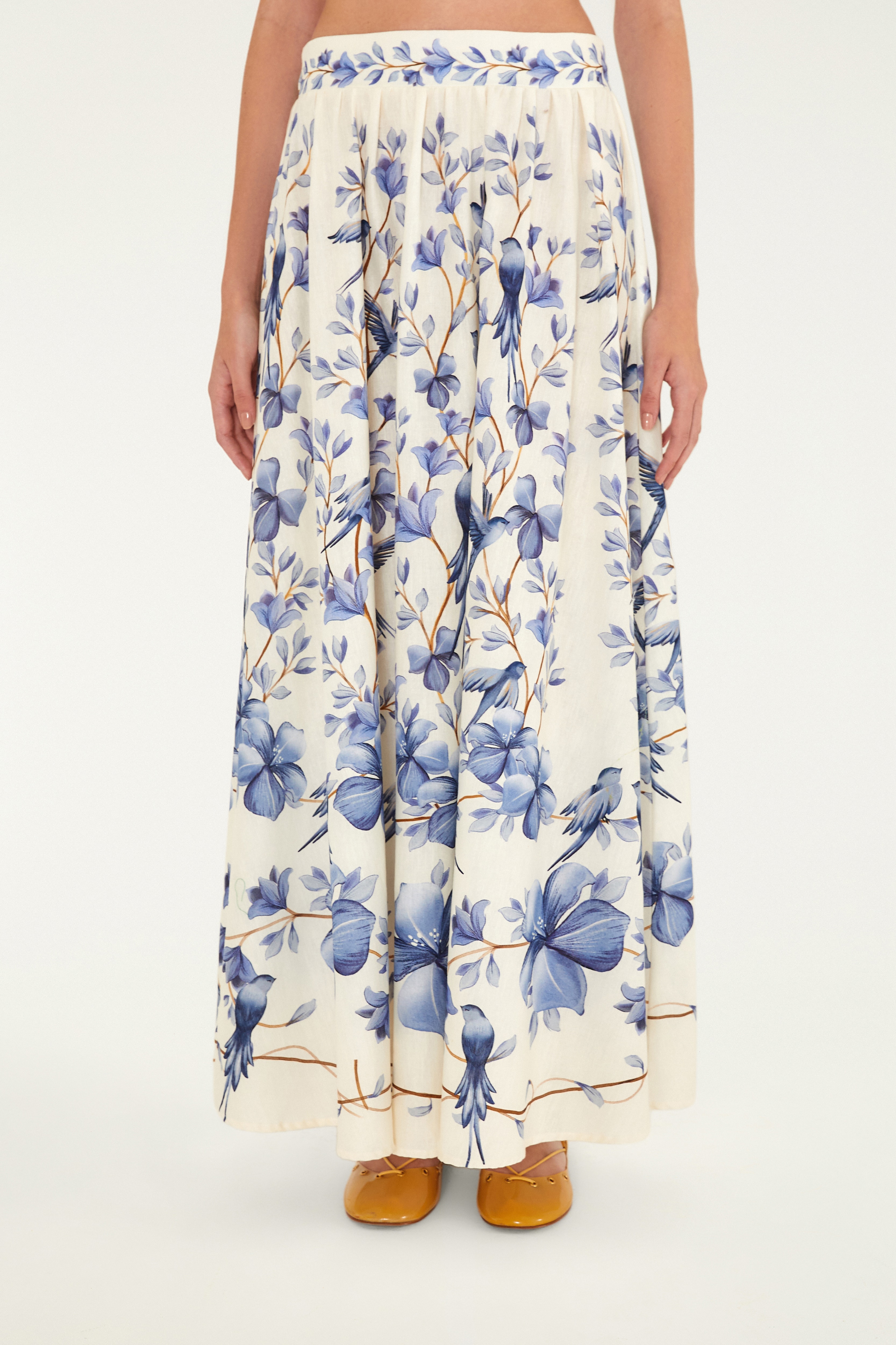 Saia Estampada Voo Em Flor