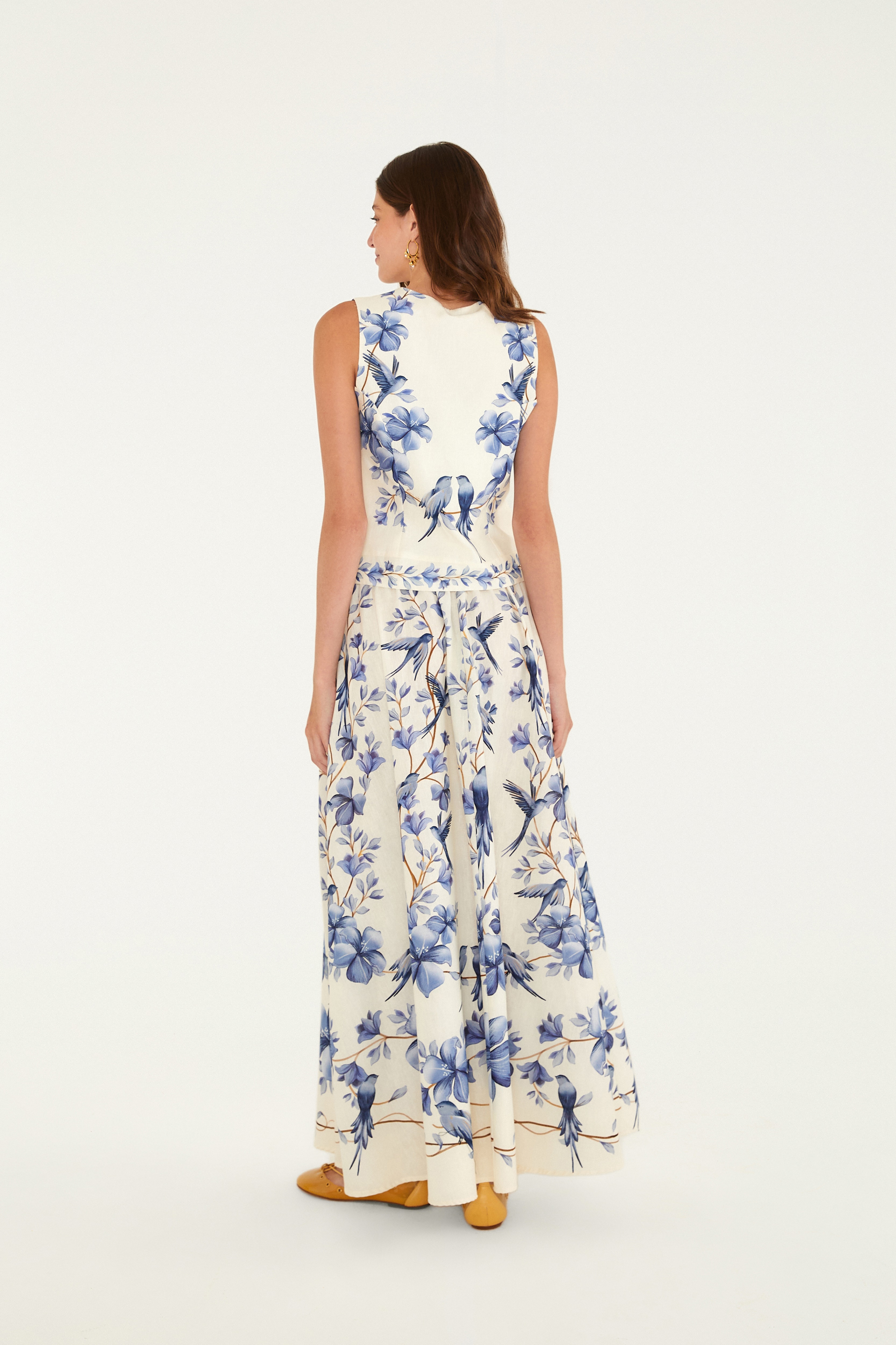Saia Estampada Voo Em Flor