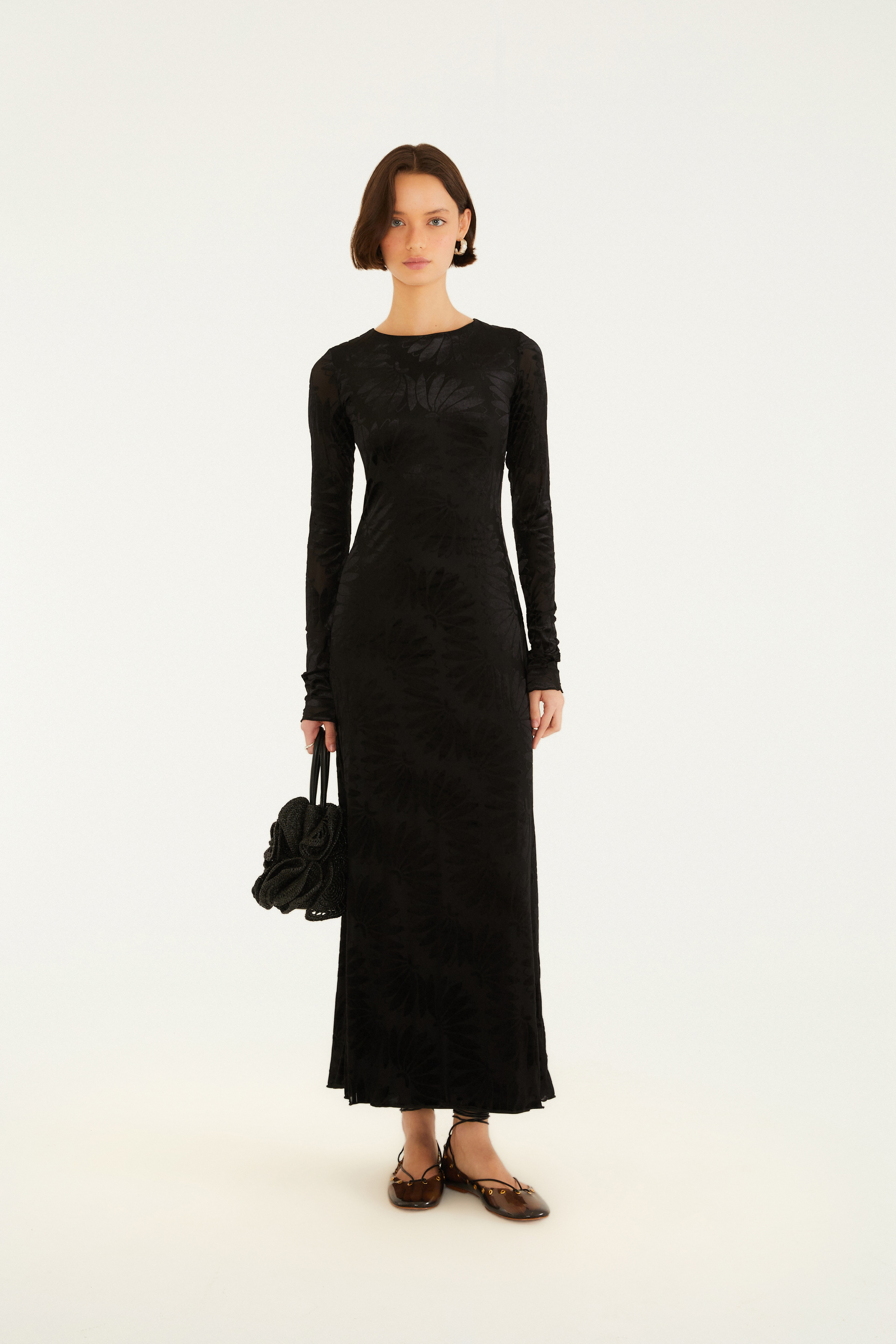 Vestido Cropped Estampado Devore Banana