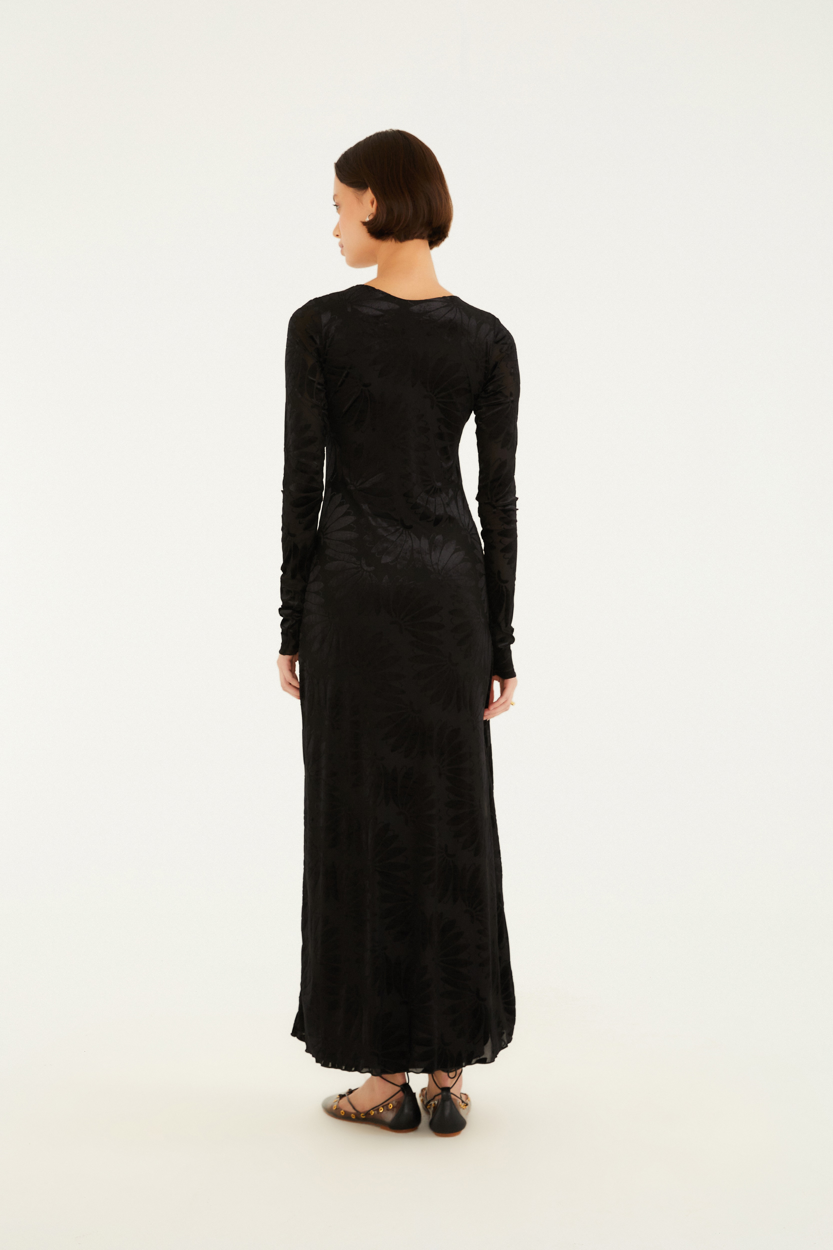 Vestido Cropped Estampado Devore Banana
