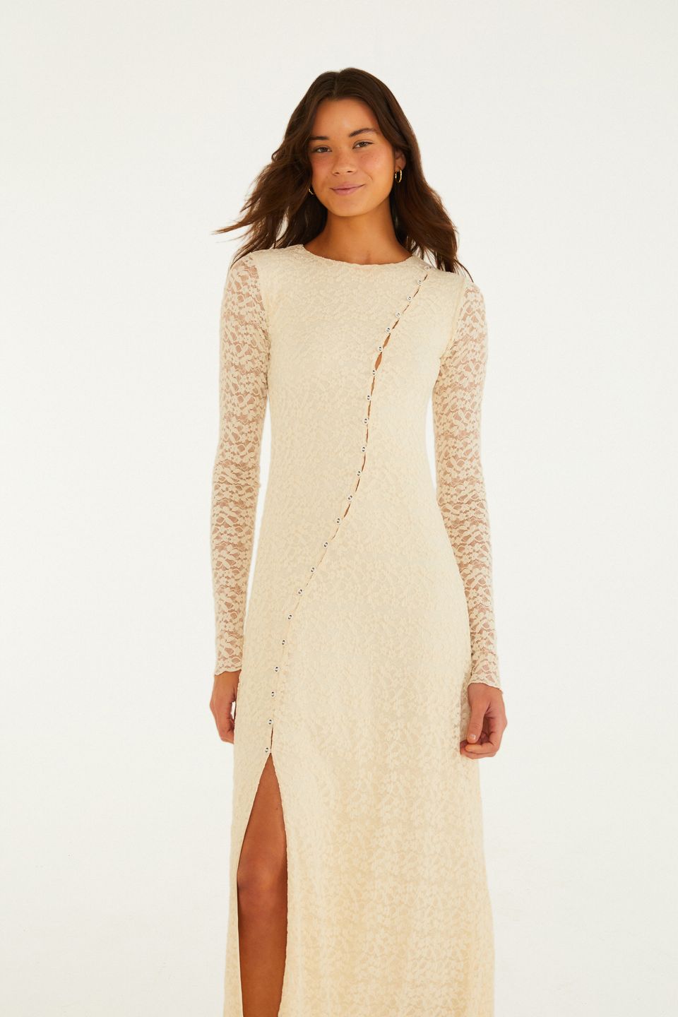 Vestido Túnica Botões Renda