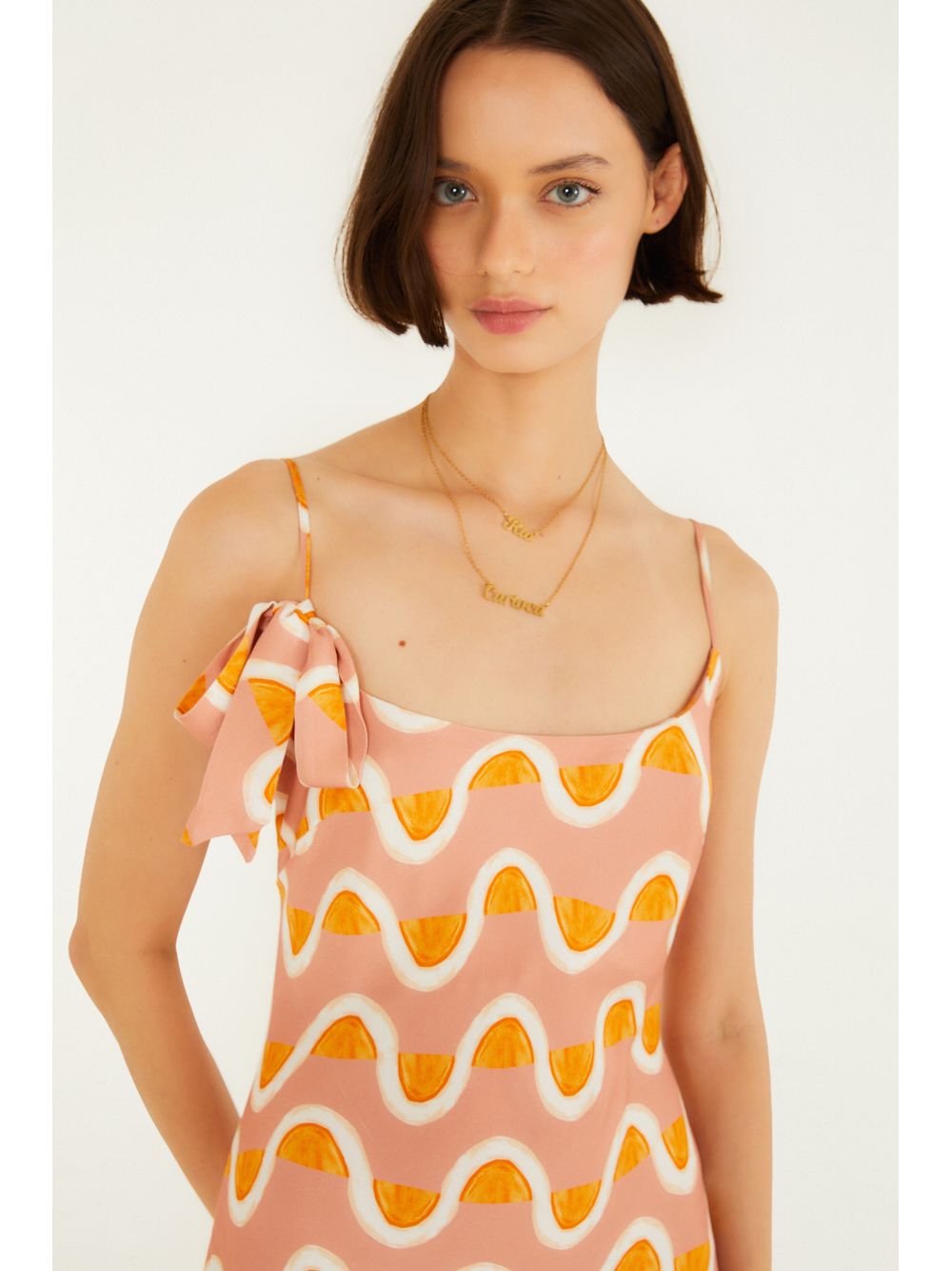 Farm — Vestido Pontas Estampado Da Gema Rosa