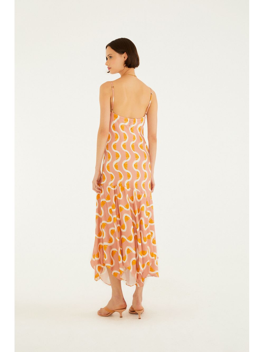 Farm — Vestido Pontas Estampado Da Gema Rosa