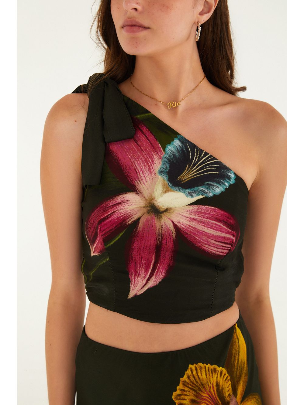 Farm — Top Estampado Maxi Orquídeas