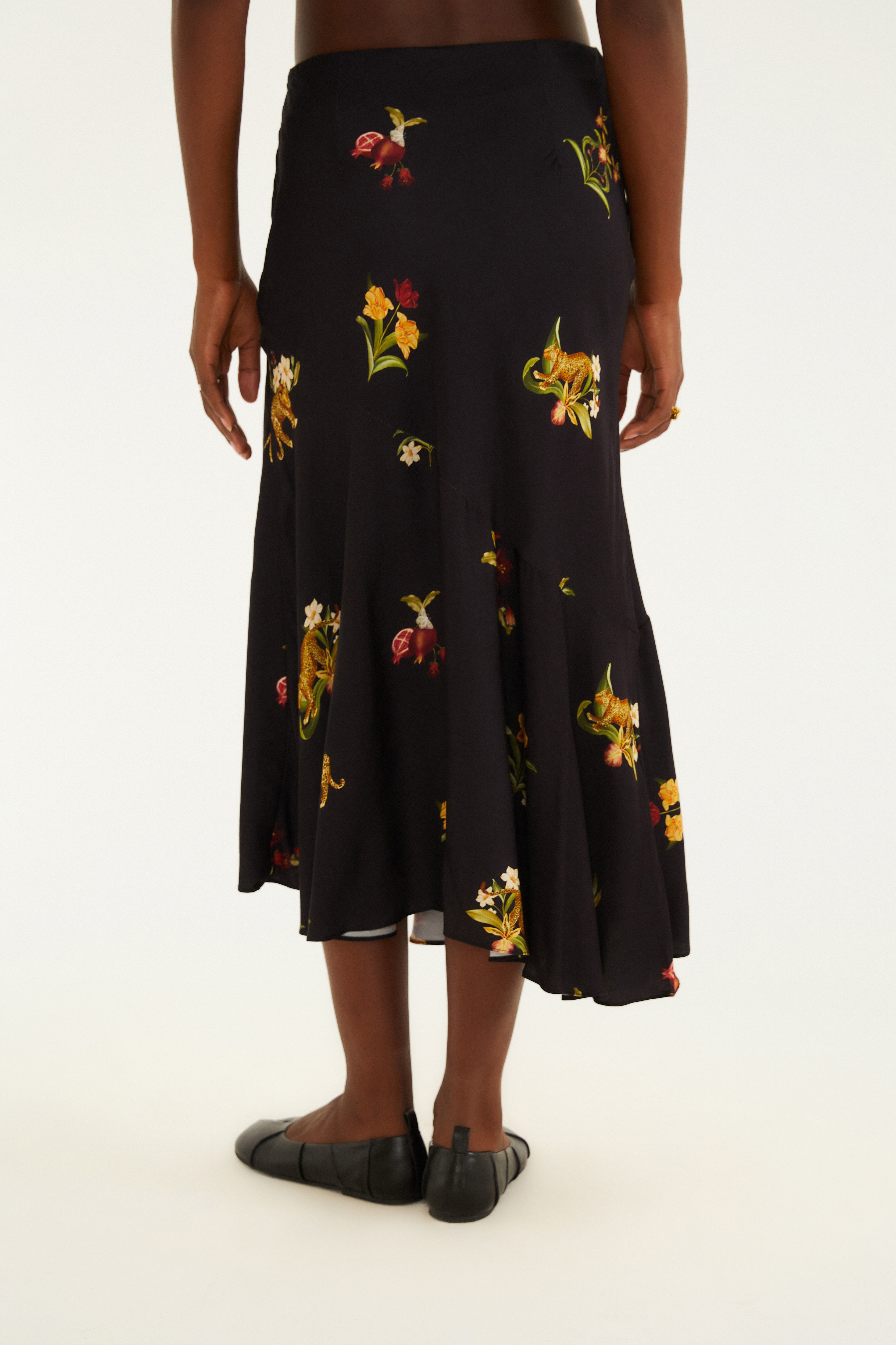 Saia Longa Estampada Selva Da Noite