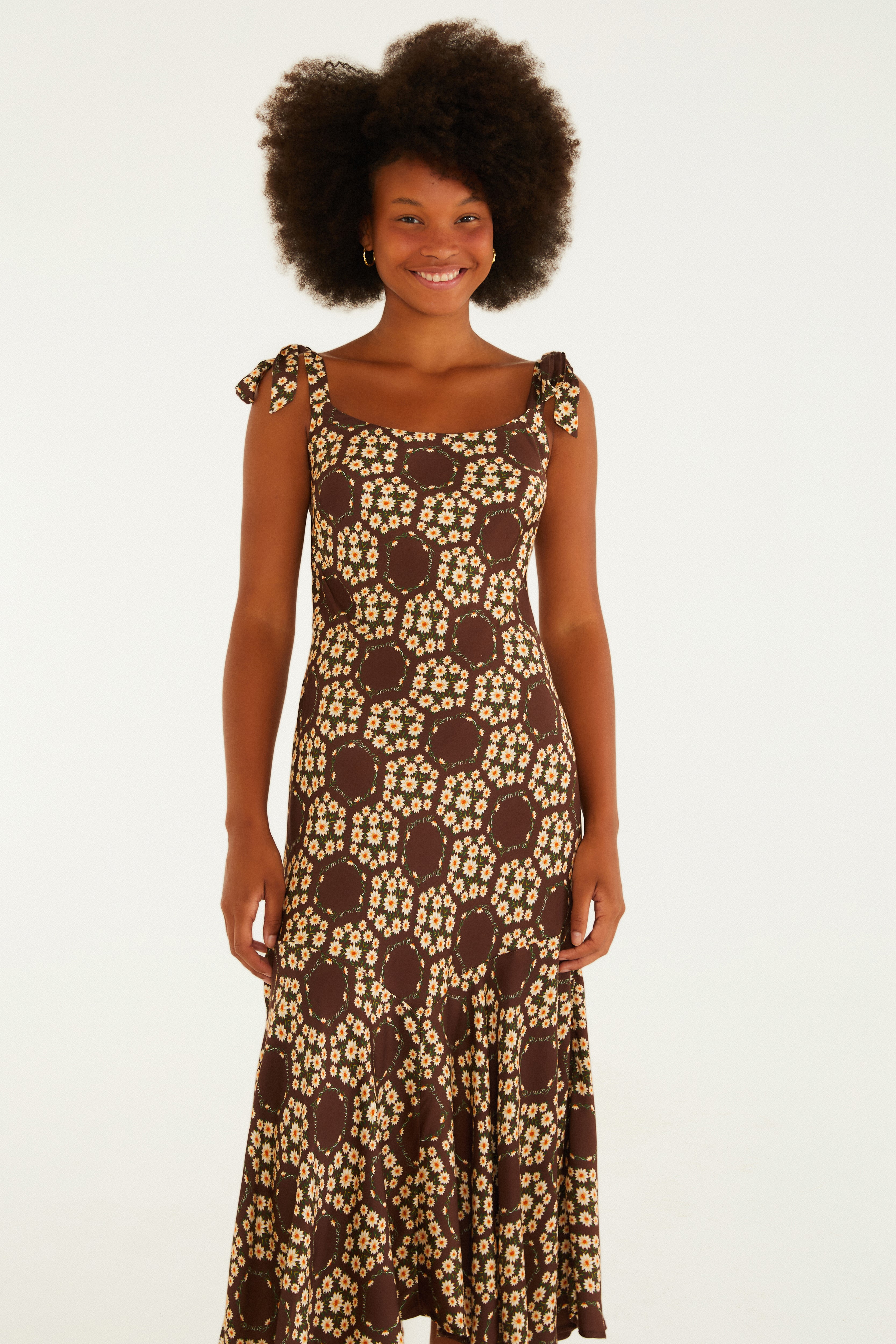 Vestido Longo Estampado Farm Clube