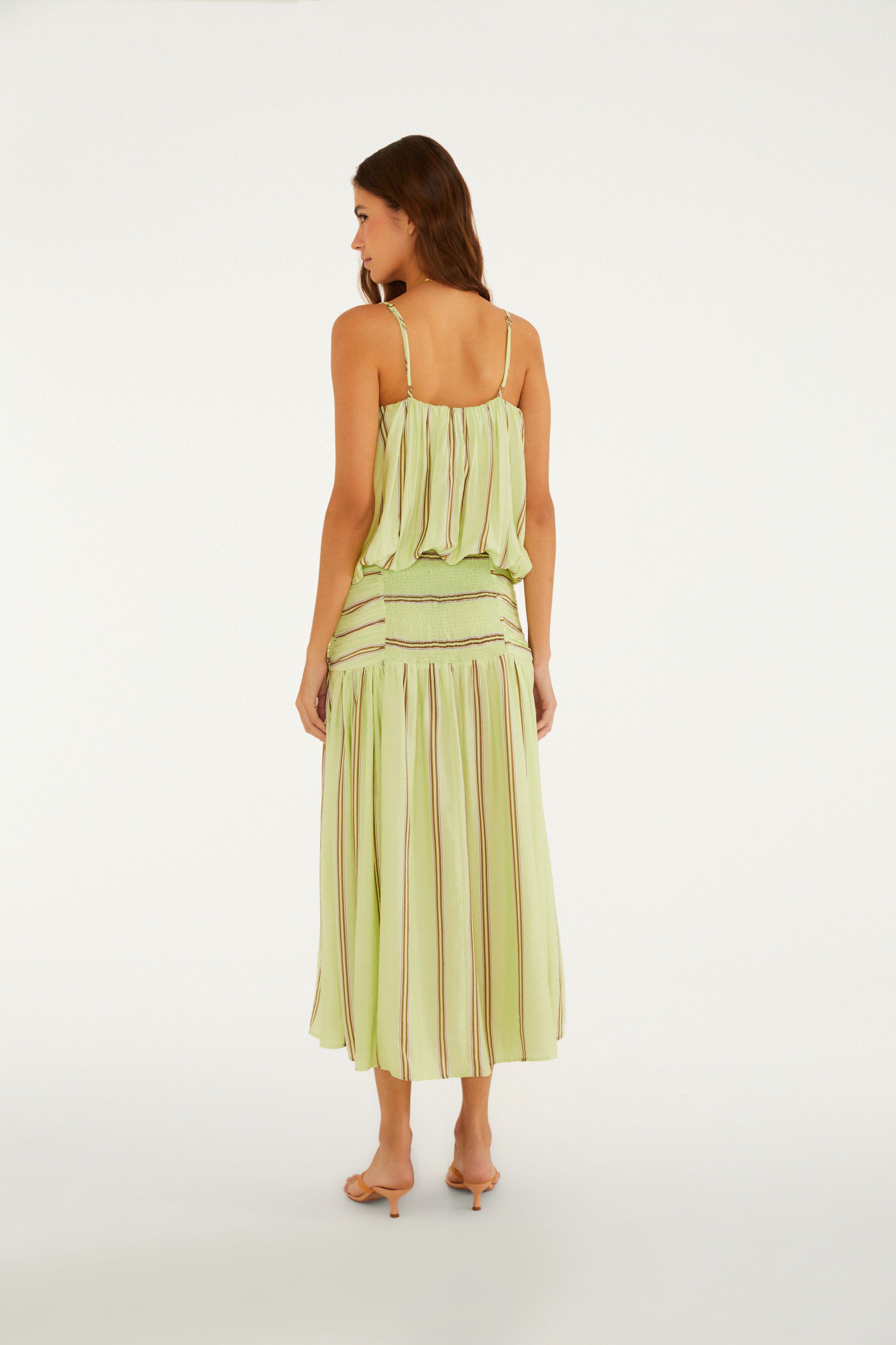Vestido Listra Amêndoa