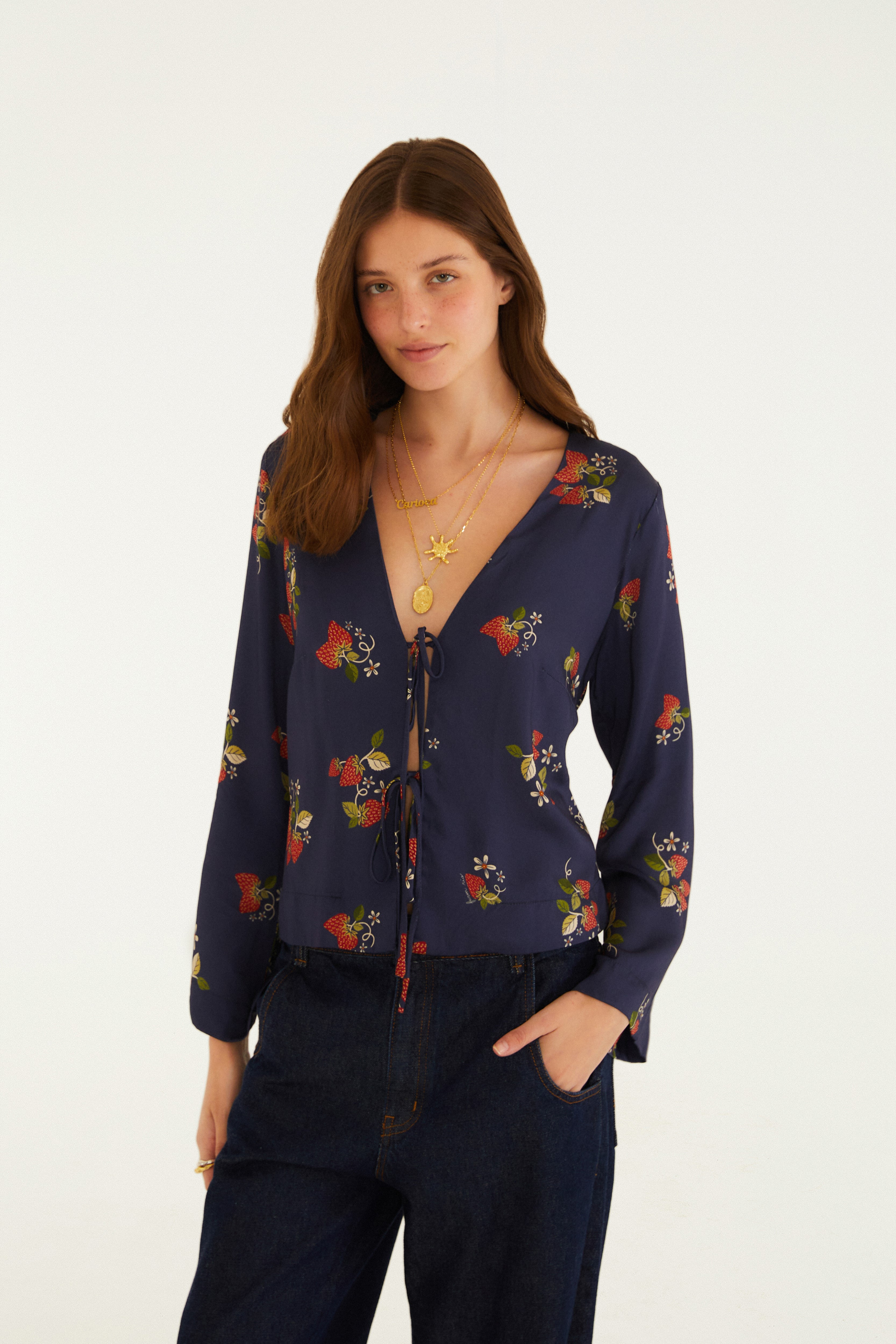 Blusa Estampada Doce Morango