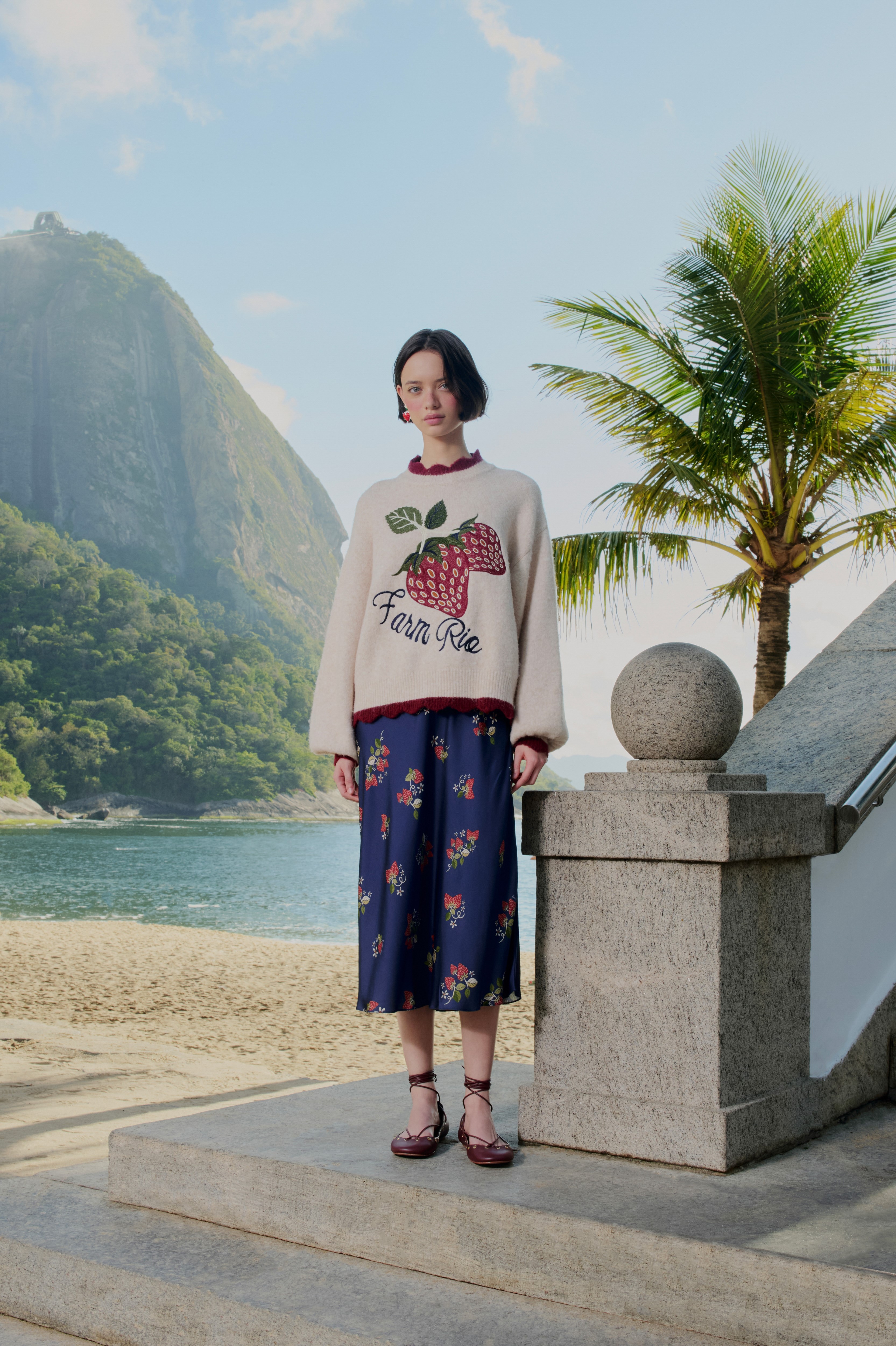 Saia Estampada Doce Morango