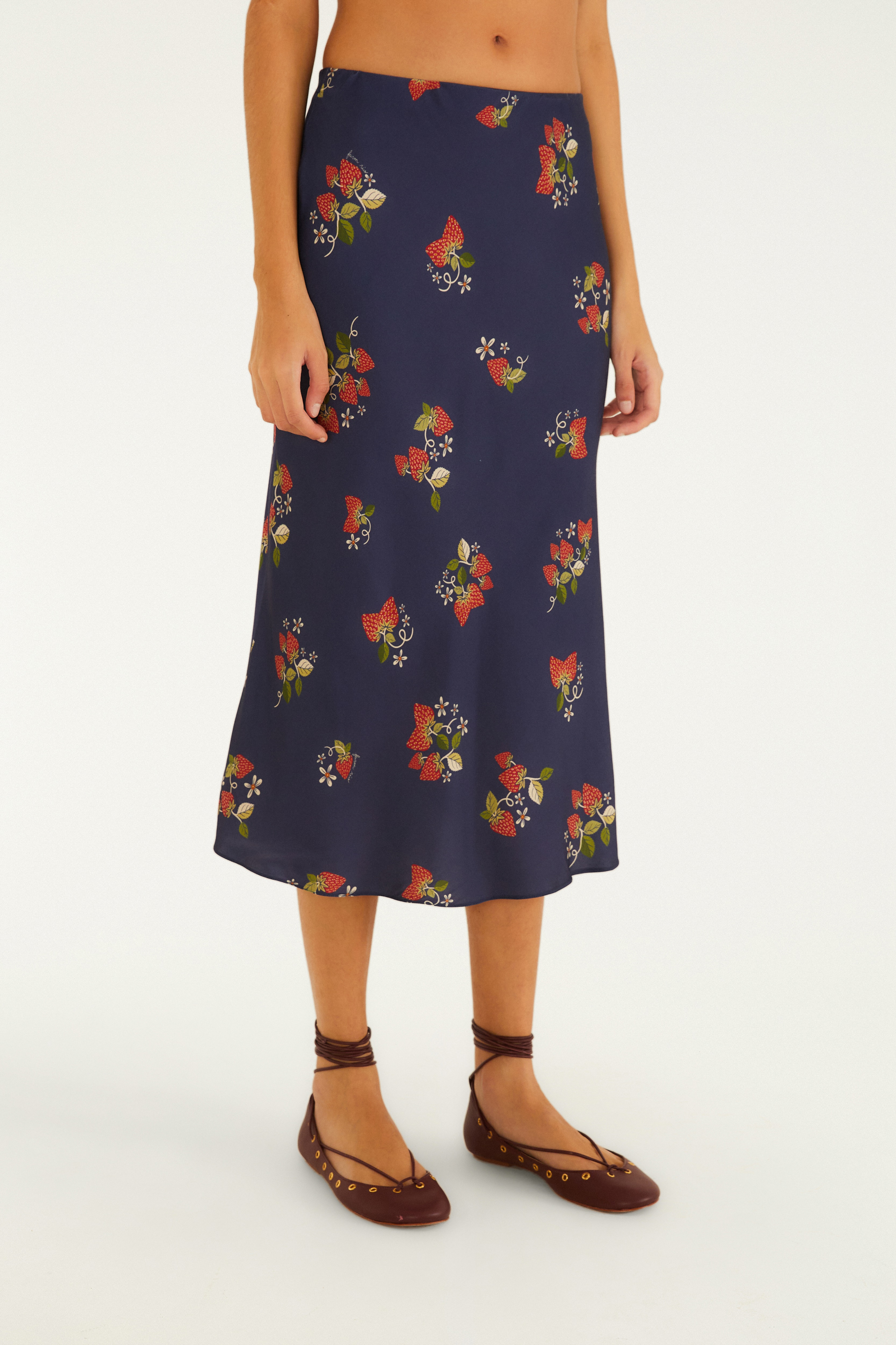 Saia Estampada Doce Morango