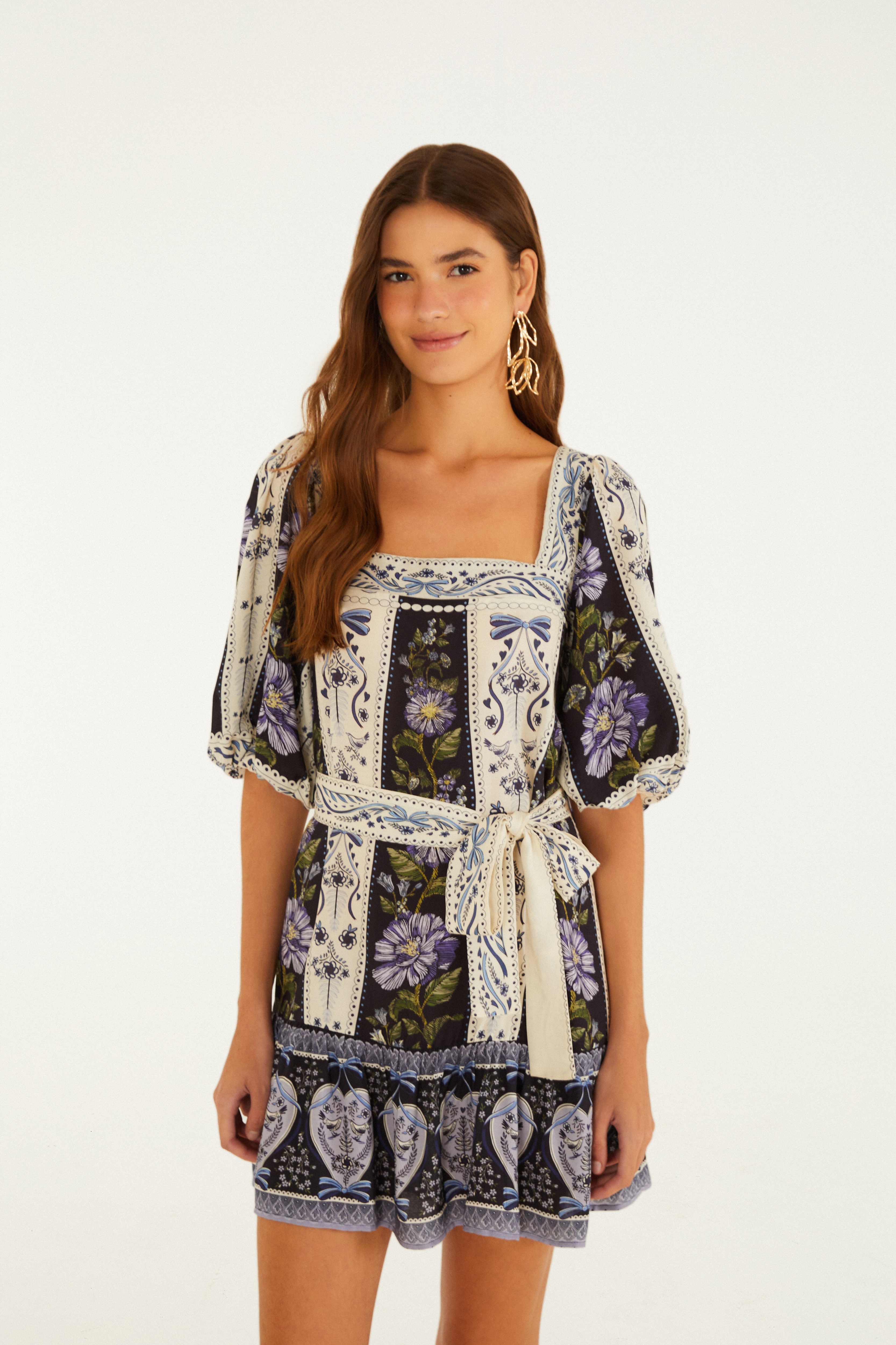 Vestido Curto Estampado Alina
