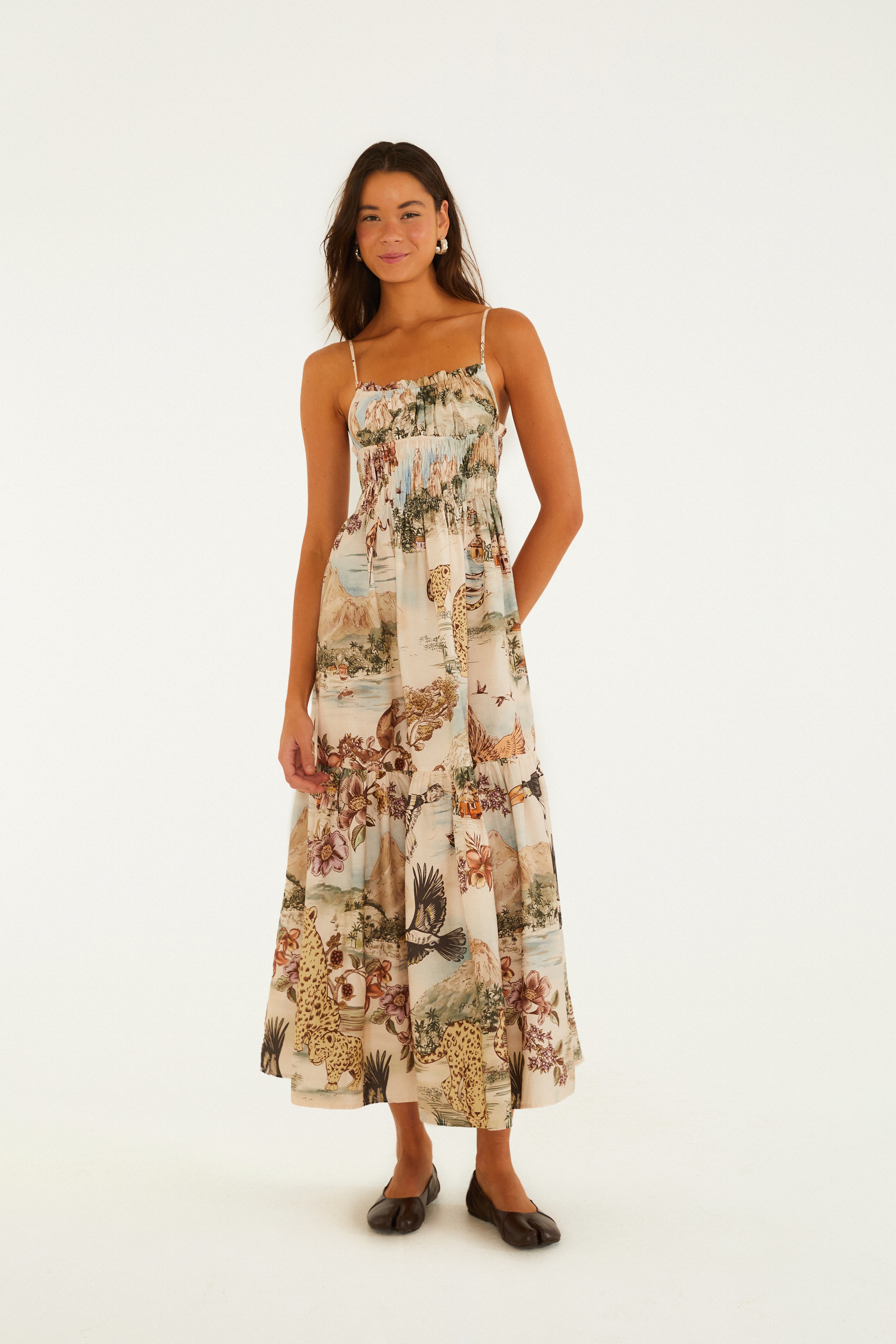 Vestido Cropped Estampado Vistas Do Rio